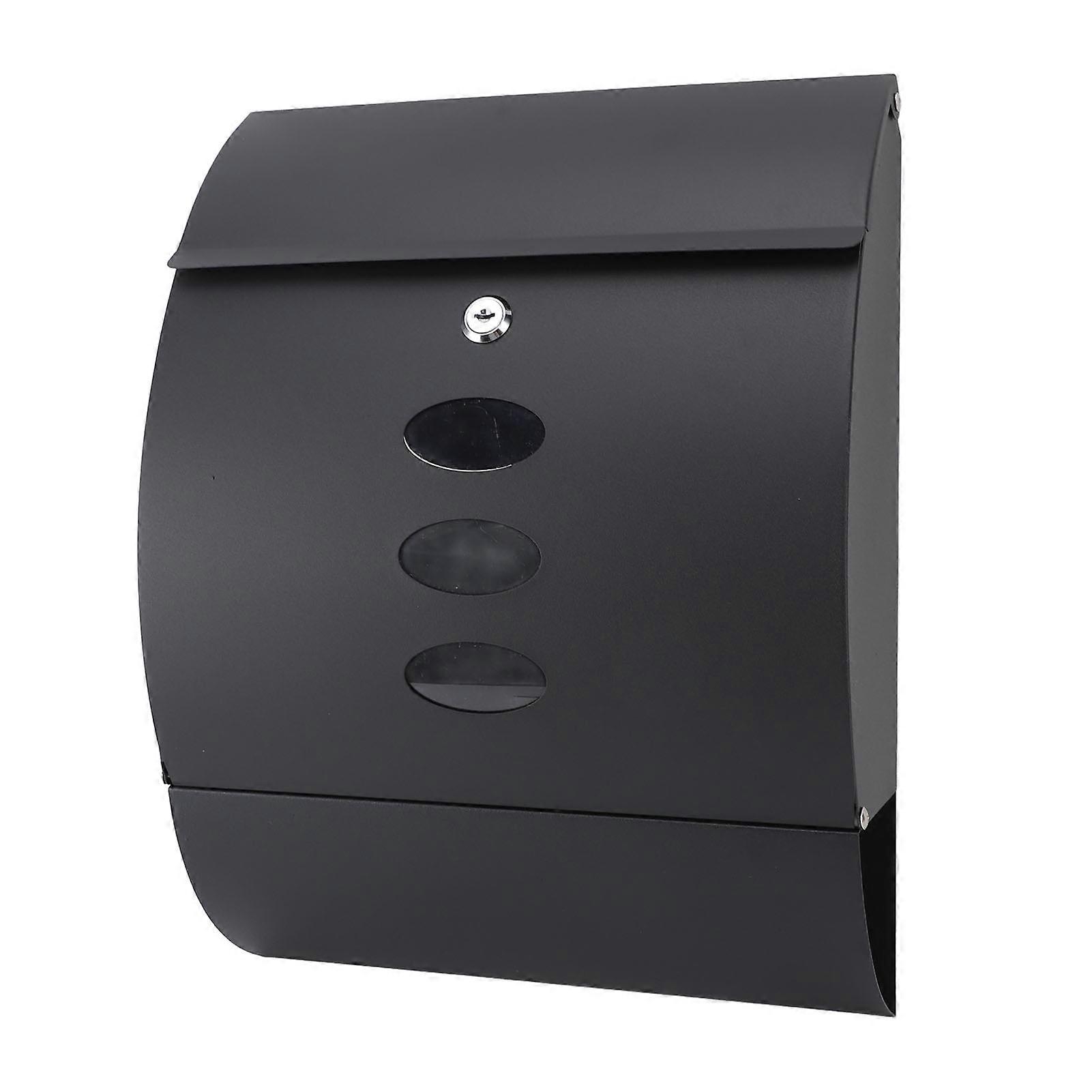 Stainless Steel Wall Mount Mailbox Black Large Capacity 201 Model