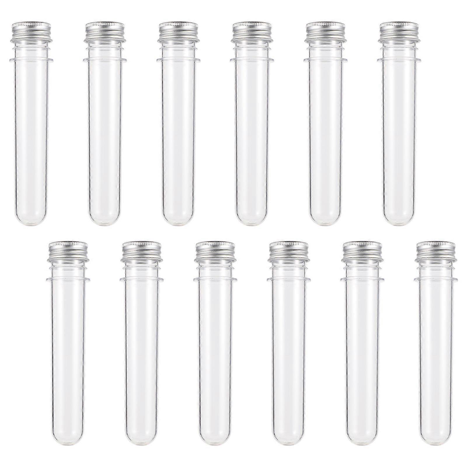 Transparent Plastic Storage Tubes for Candies Bath Salts and Liquids 12pcs Portable Reusable