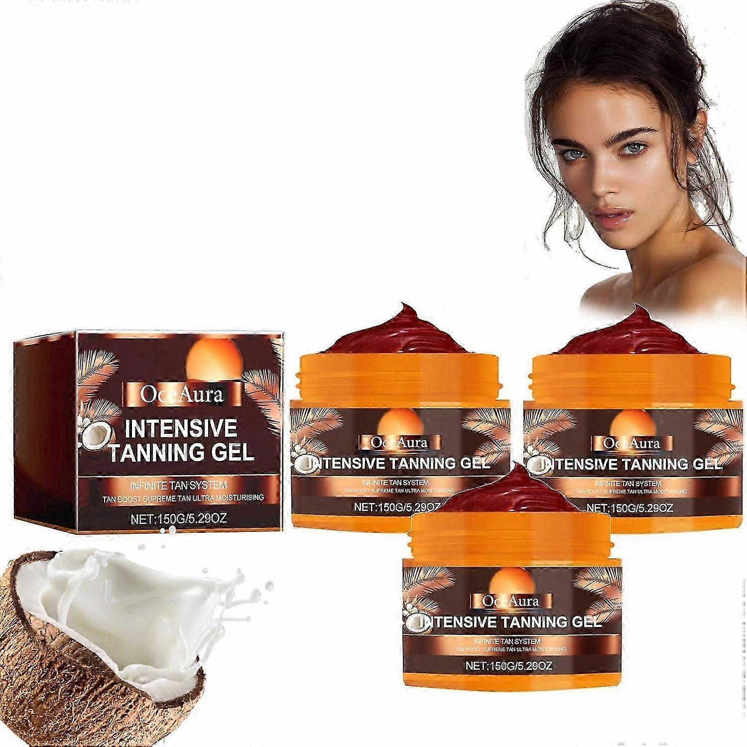 Advanced Tanning Gel for Sunbeds & Outdoor Use, Natural Tan Enhancer Cream, Intensive Moisturizing Formula