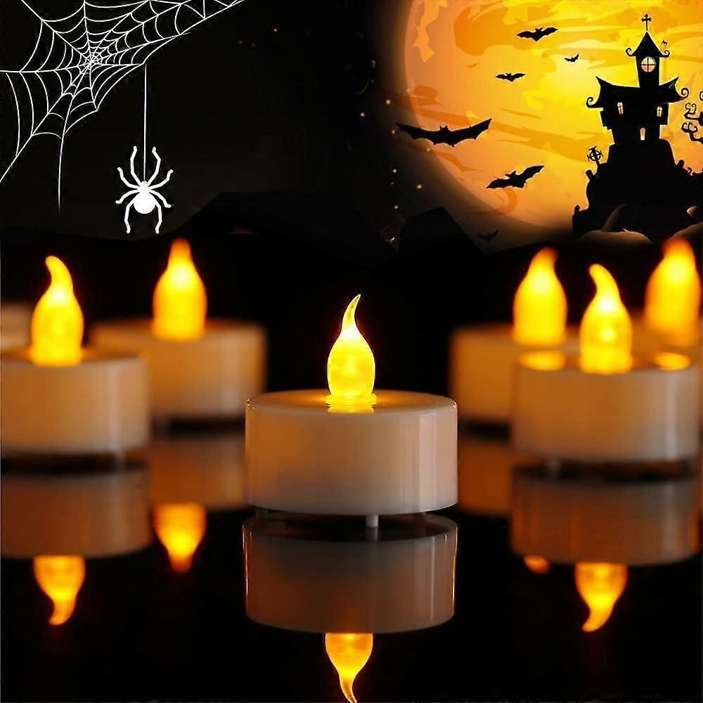 12-Pack LED Tea Light Candles - Flameless, Battery-Powered, Long-Lasting