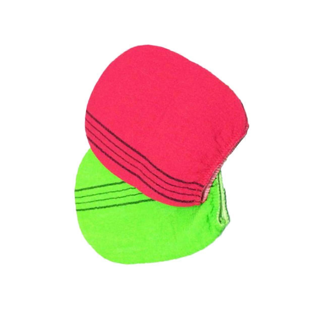 Exfoliating Bathing Gloves TwoPack Random Colors For Dead Skin Removal Shower And Spa Use Soft Rayon Material