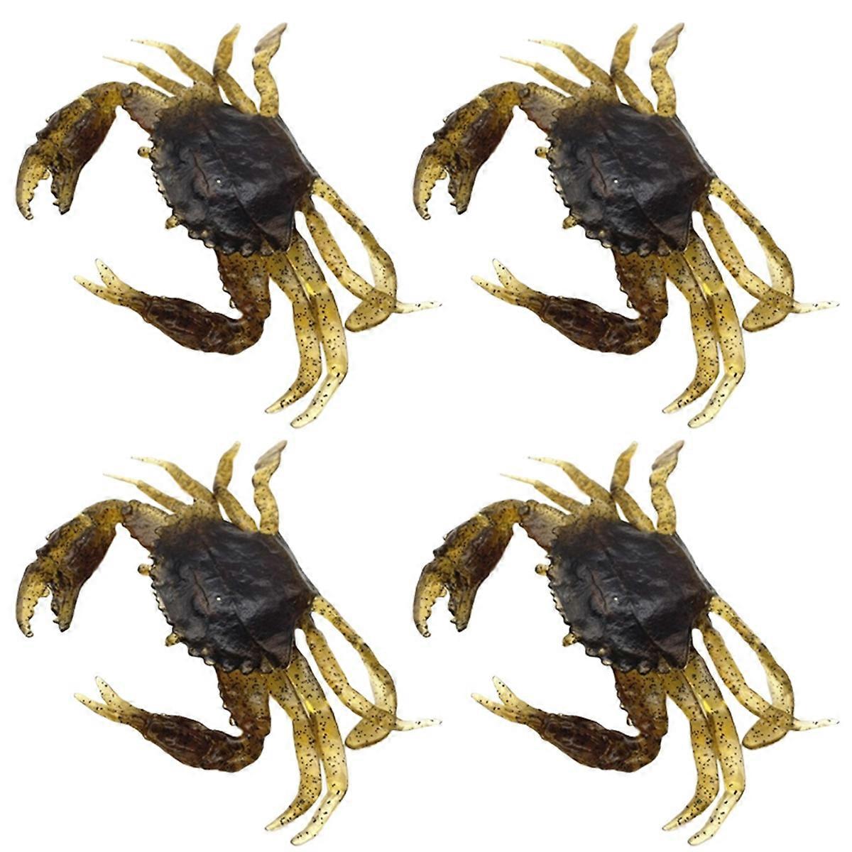 4pcs 13cm Artificial Fishing Crab Lure Bait Brown