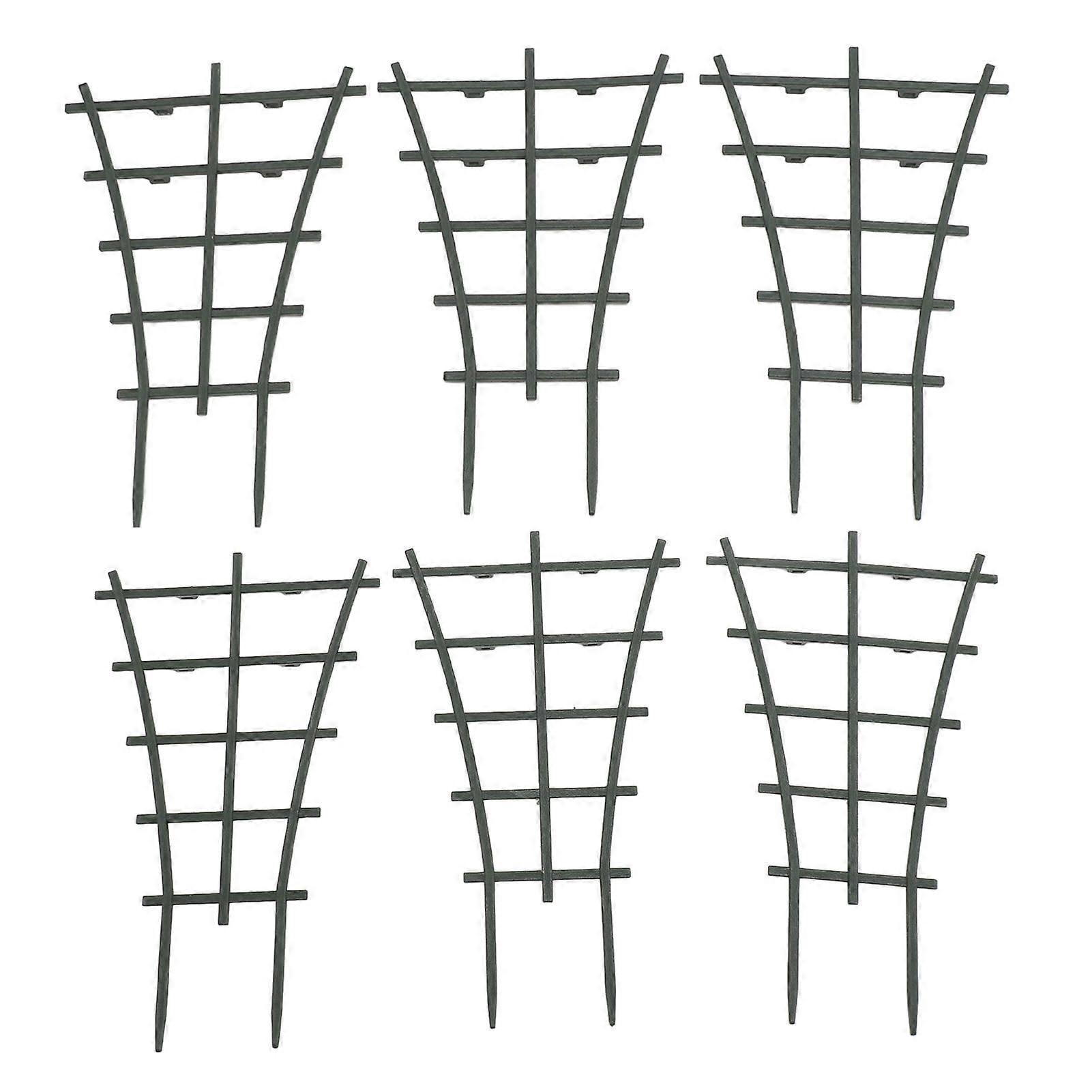 6Pcs Indoor Plant Trellis Tall Small Stackable Plastic Support for Climbing Potted Plants