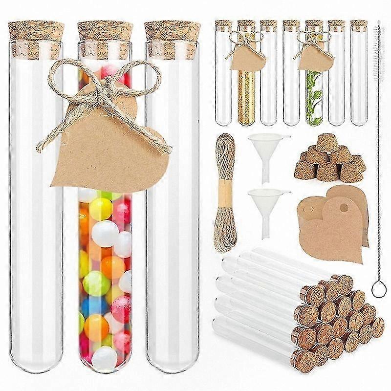 Lab Glass Tubes with Corks, 30-Pack, 20x150mm Size for Scientific Experiments