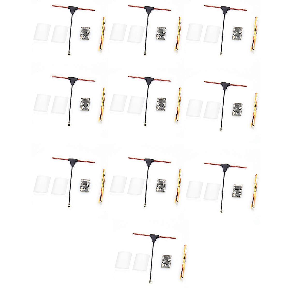 10PCS ELRS Receiver 2.4GHz NANO ExpressLRS Receiver CRSF with T-Type Antenna for RC FPV Traversing D