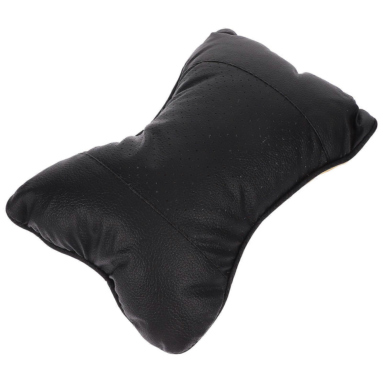Black Neck Pillow for Car Use with Enhanced Comfort and Support Made of PU and Cotton 1