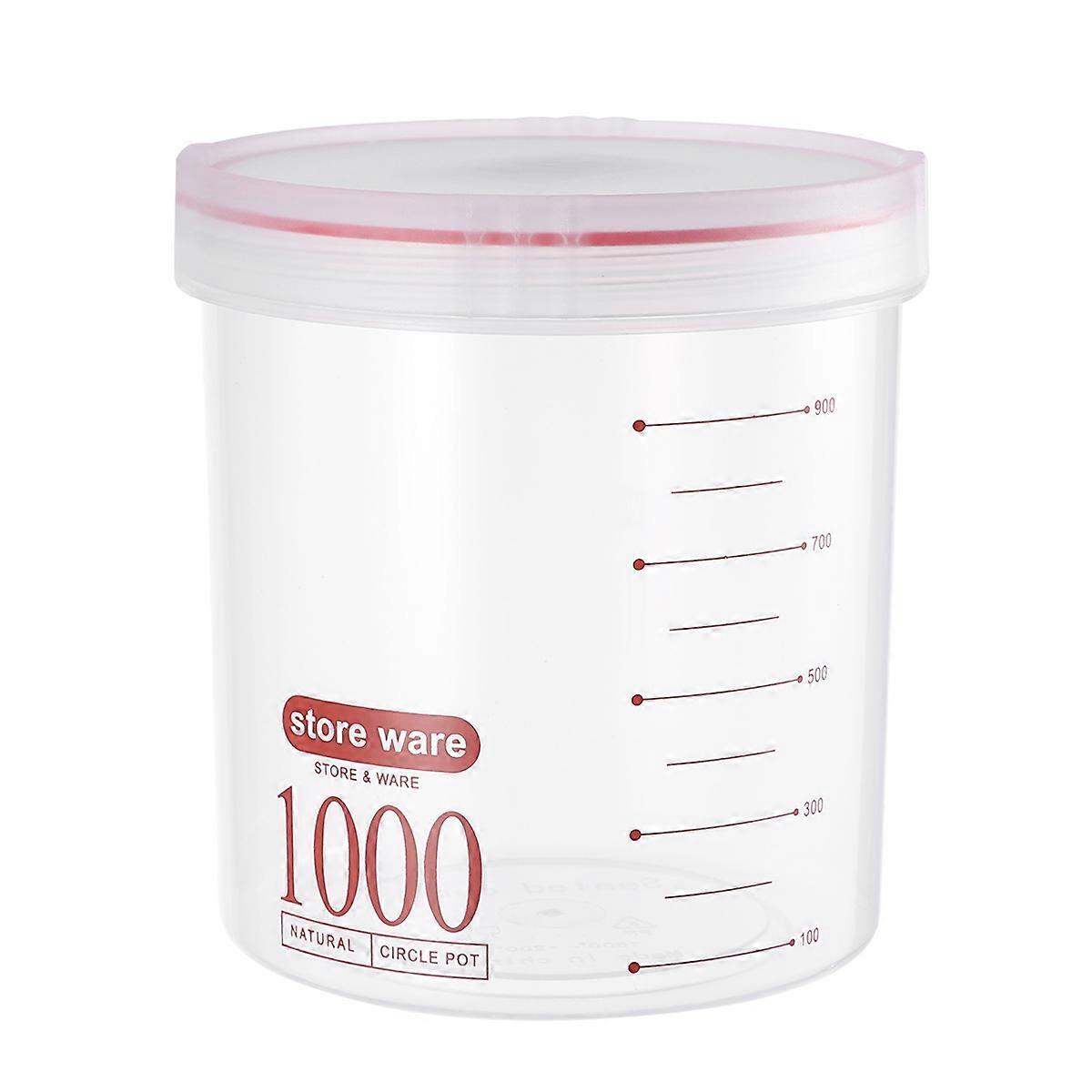 Airtight Plastic Canister for Storing Food and Snacks with Easy On Off Lid Red 1000ML