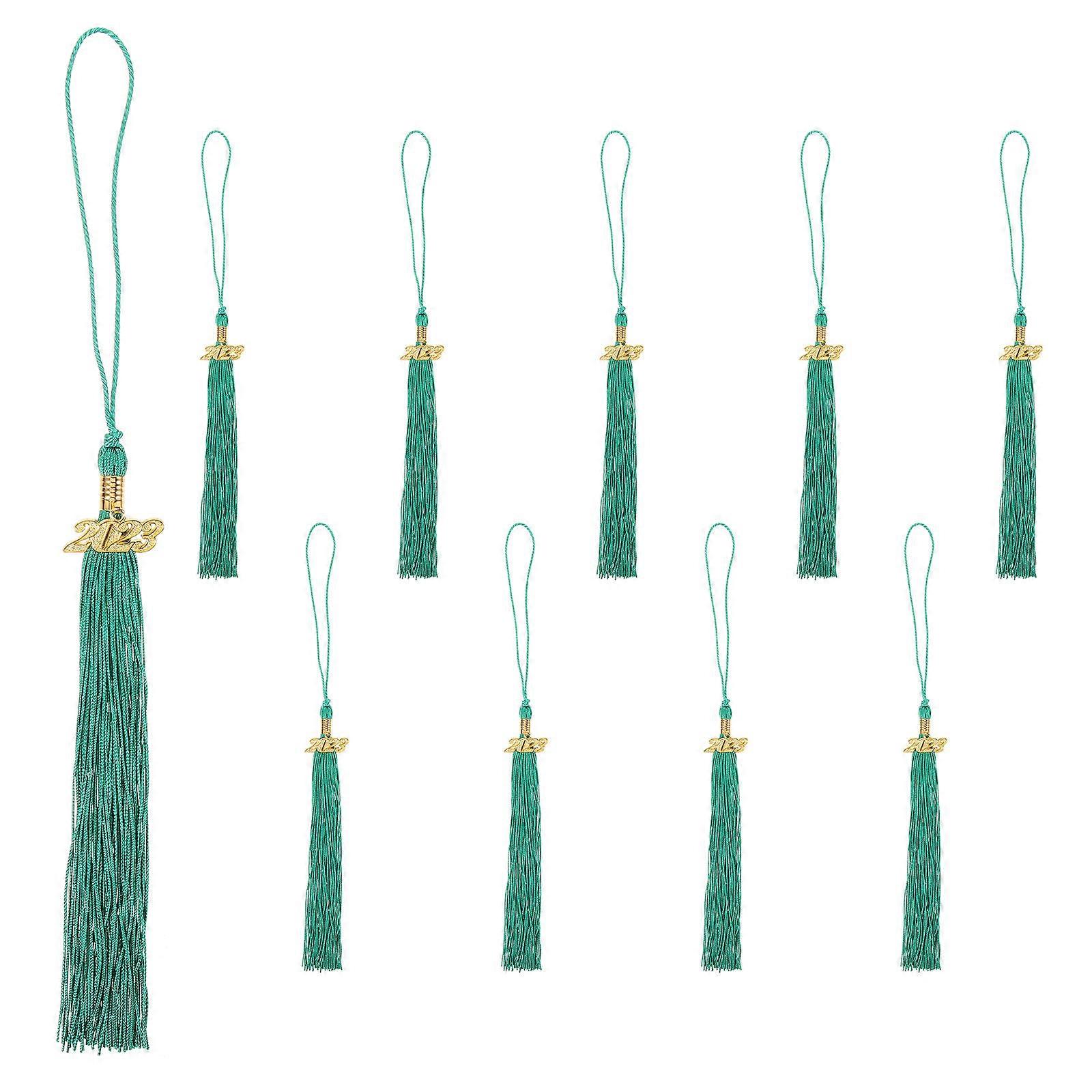 Green Graduation Tassel for Ceremony Decoration Made of Polyester Perfect for Parties and Keepsakes 10 Pieces