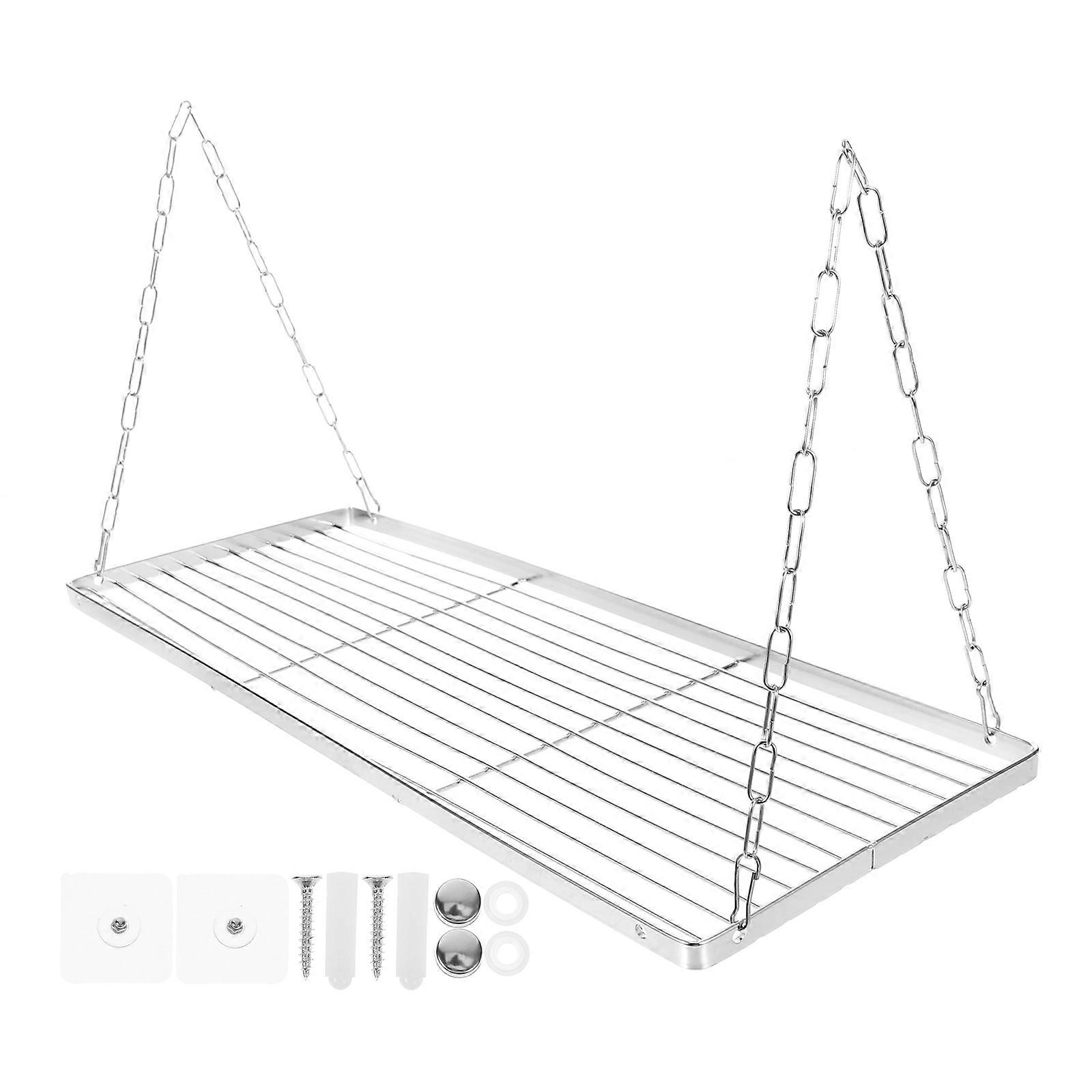 Silver Floating Shelf Wall Mounted Hanging Storage Shelf for Storage Use