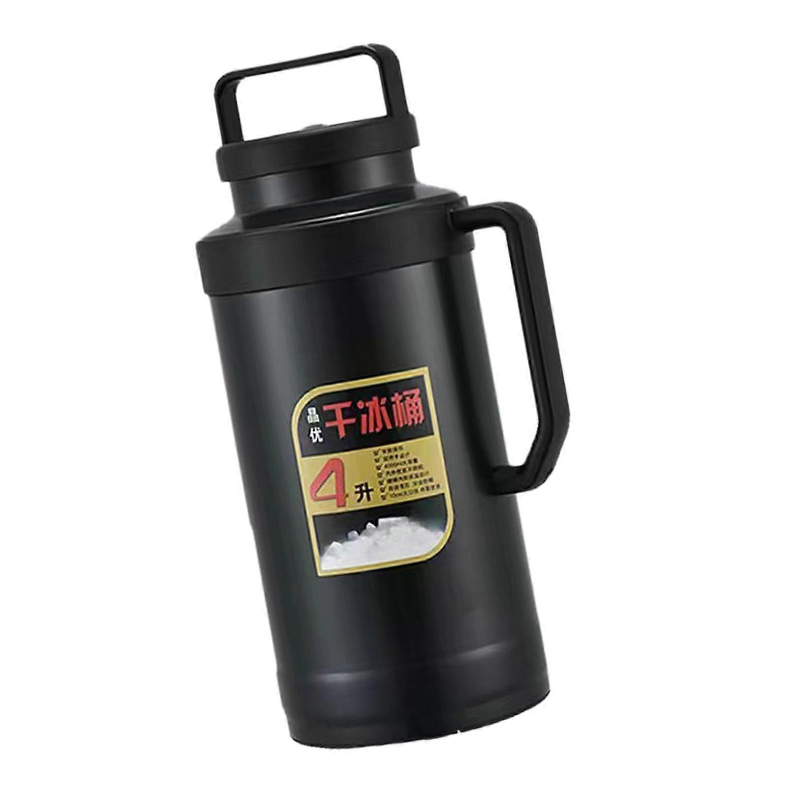Dry Ice Bucket 4L Capacity, Black Dry Ice Storage Container For Catering, Events, Home, Buffets, Restaurants