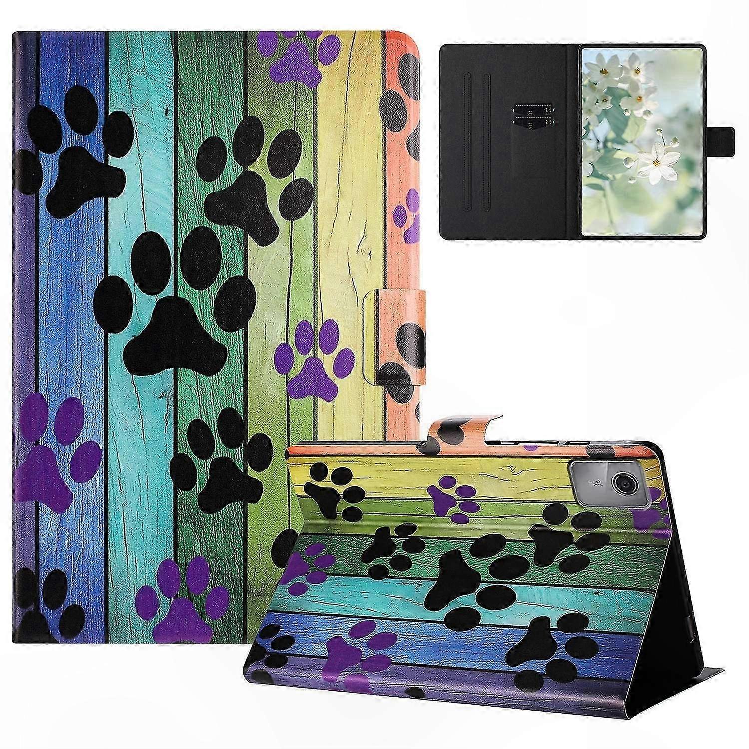 Universal Tablet Case with Stand Function, Card Slots, and Pattern Design for 11-Inch Devices