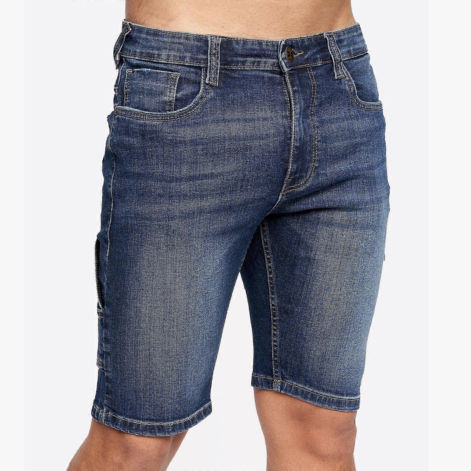 Crosshatch Carpenter Shorts Dark Wash