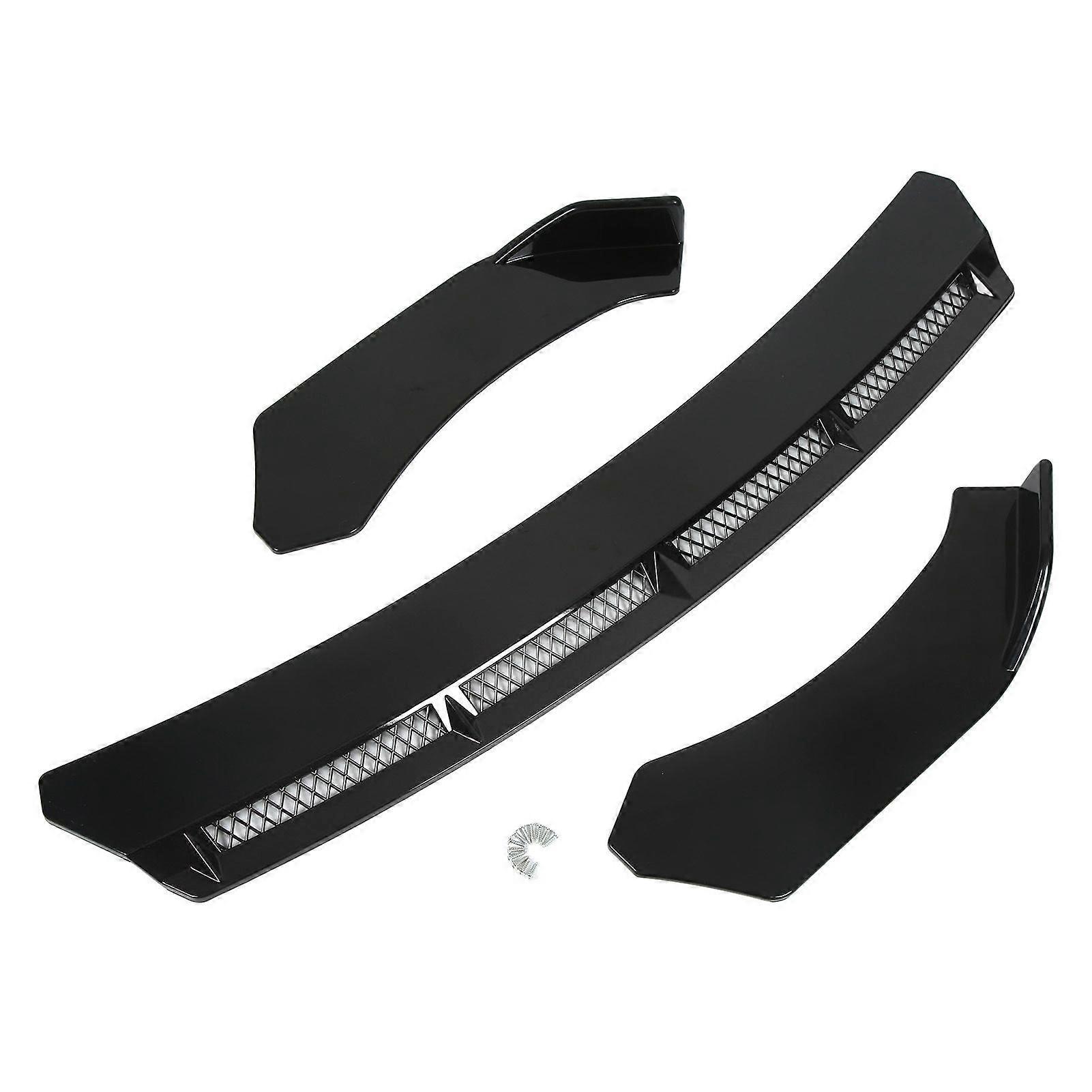 3pcs Front Bumper Lip Body Kit Universal Spoiler Wing Car Modification for Automobile Black