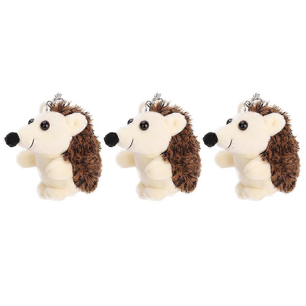 Hedgehog Charms Plush Pendant for Decor 3Pcs Cute Cartoon Key Chain Set