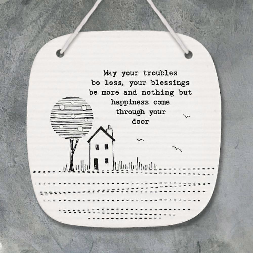 East of India Porcelain Picture, May your troubles be less.. Keepsake