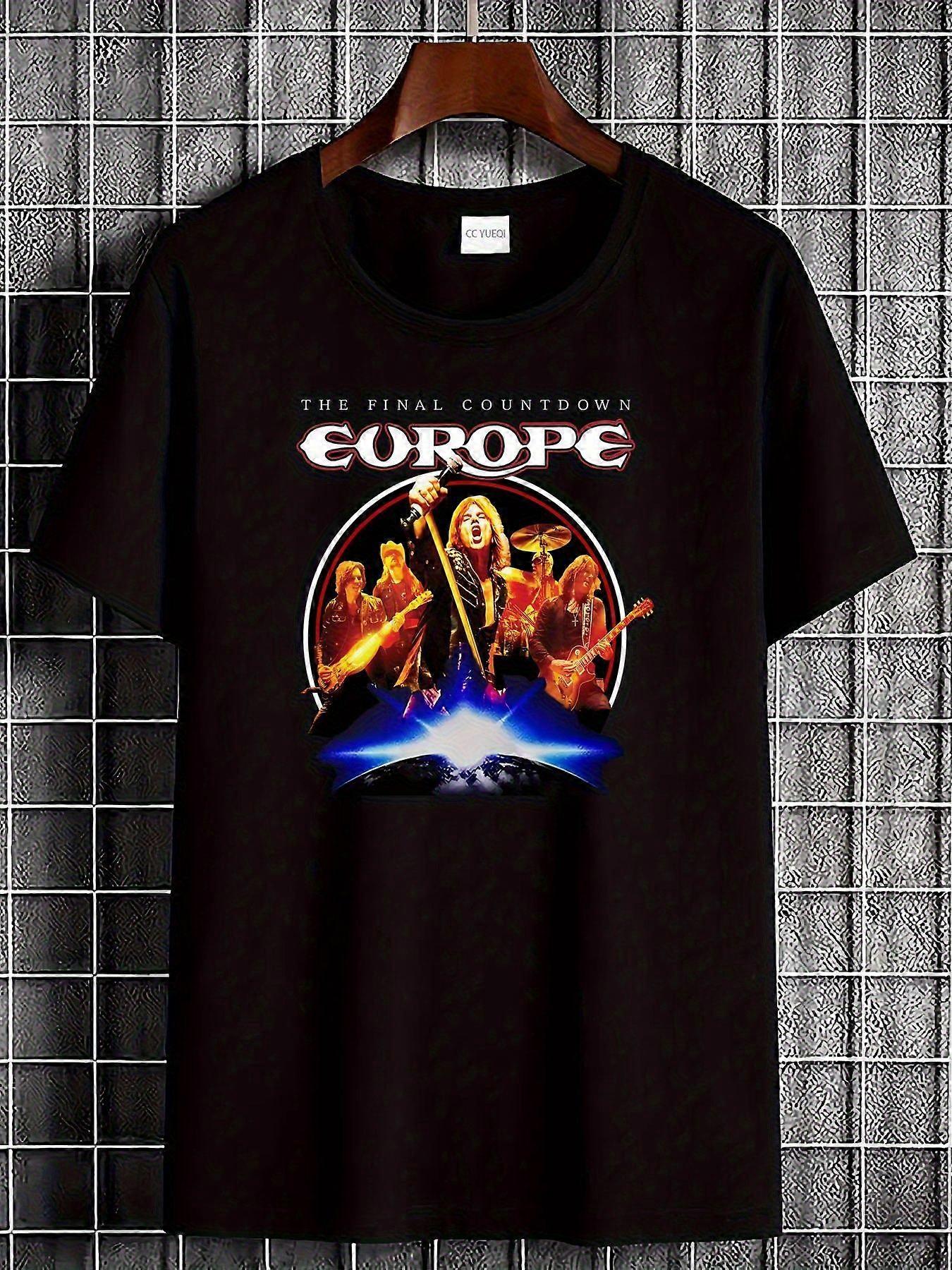 تي شيرت ردر أوروب باند ذا فاينل كونت تنازلي - تي شيرت أسود عتيق مع تصميم كوني ، قطن ناعم للجنسين مقاسات S-5XL ، -aqzws237