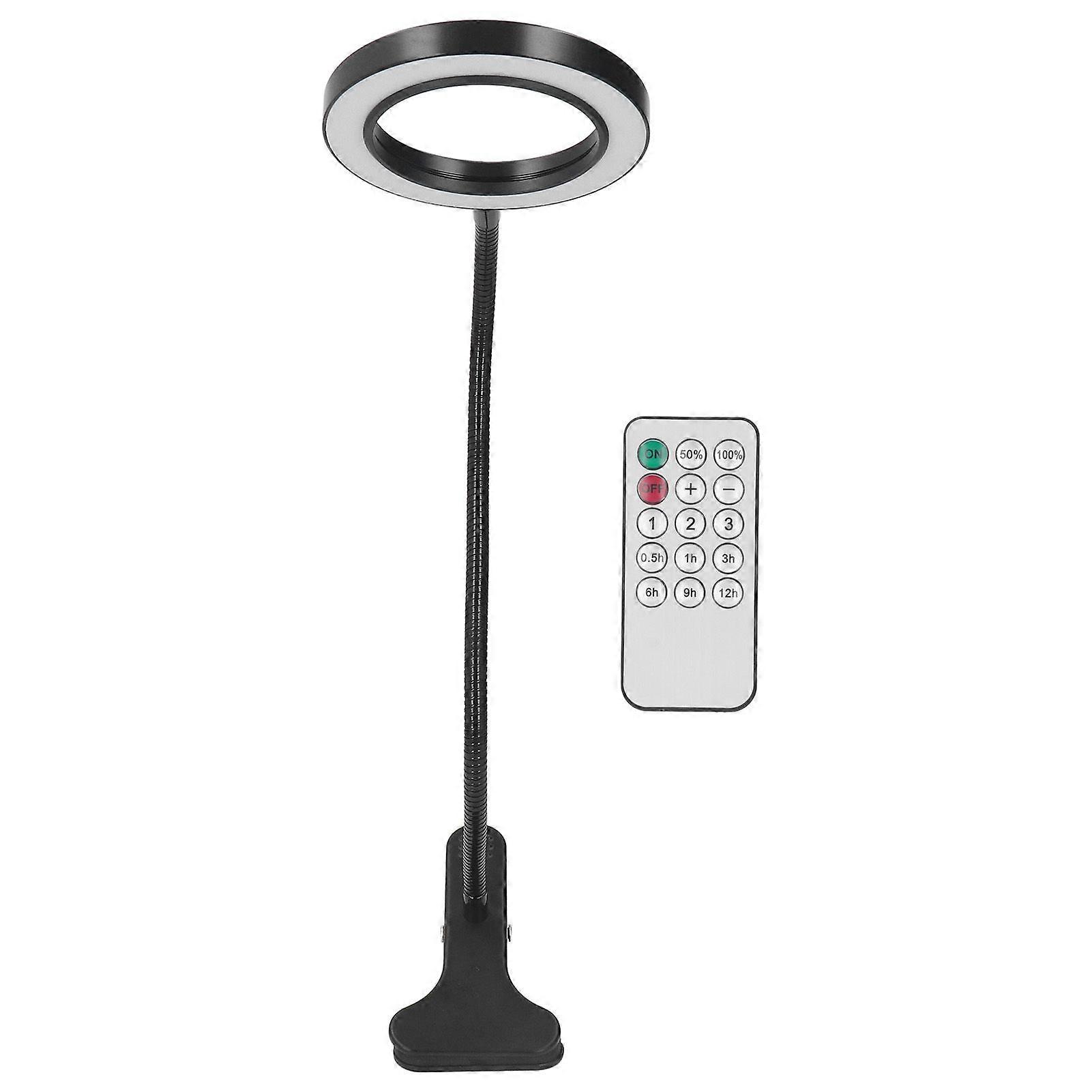 Clip On LED Ring Light 3 Color 10 Brightness Flexible Gooseneck USB Powered LED Desk Lamp with Remote Control