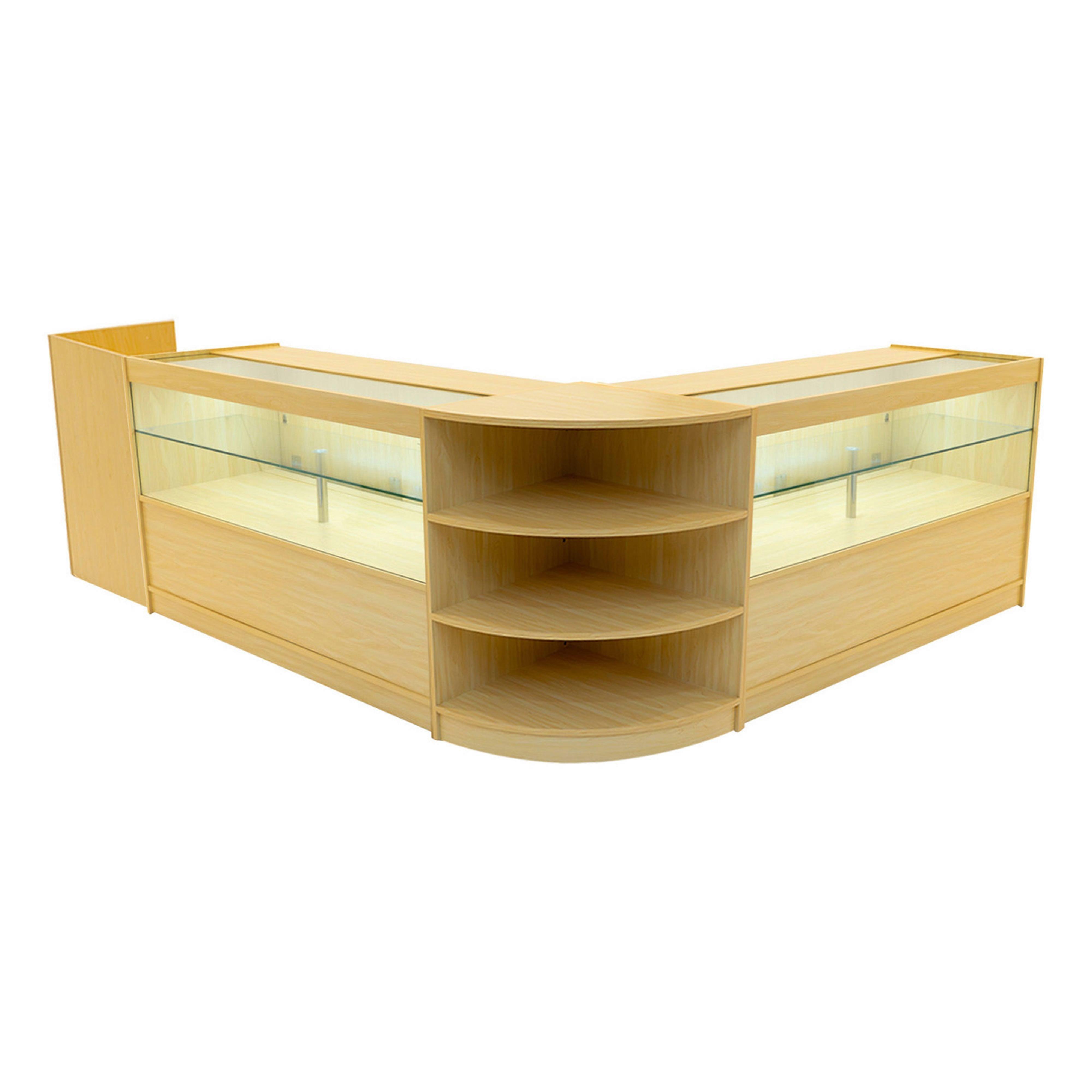 Maple Shop Counter Set Eclipse LED Light C1500 LM60 TB60 150cm 60cm W Lockable Sliding Doors Keys