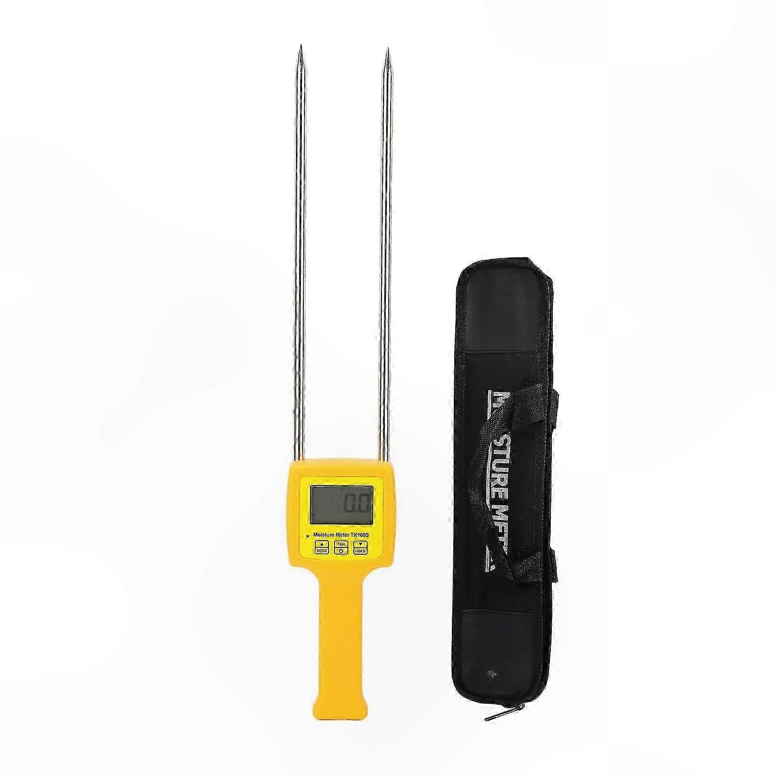 Bärbar fuktmätare för höbalar med snabb respons och bakgrundsbelyst LCD-display för vattenhaltstestning