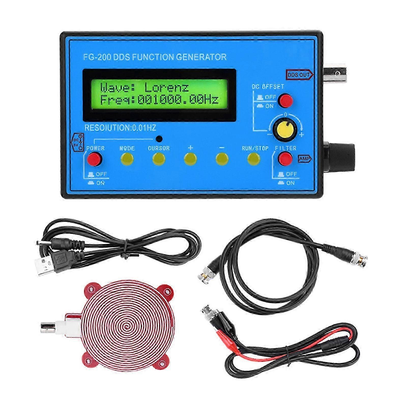 0.01Hz-500kHz Multifunction Waveform Generator Portable DDS Signal Generator Frequency Generator with Schumann Resonator