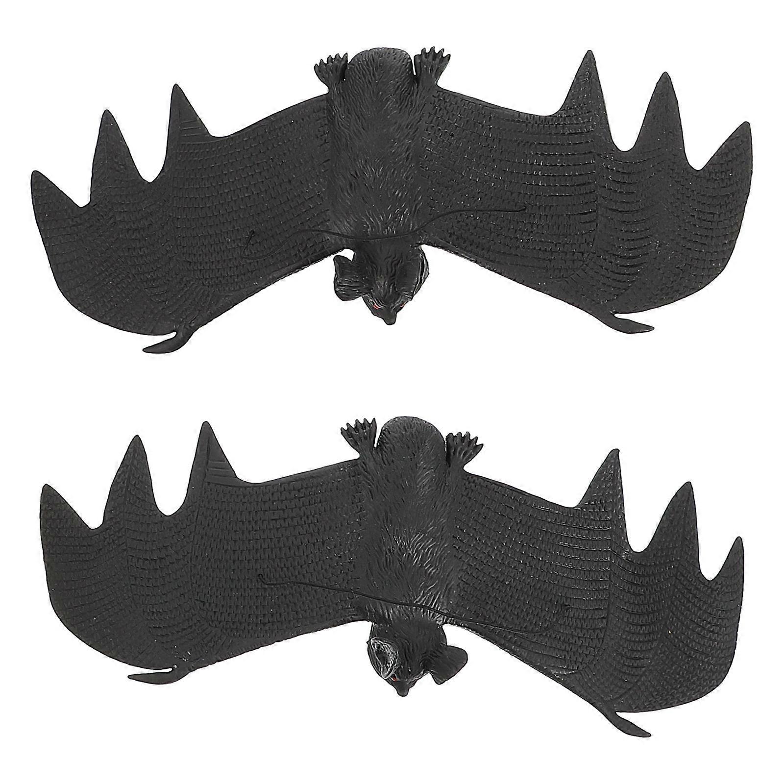 Halloween Rubber Bat Large Bat Decorations for Party 2Pcs Set