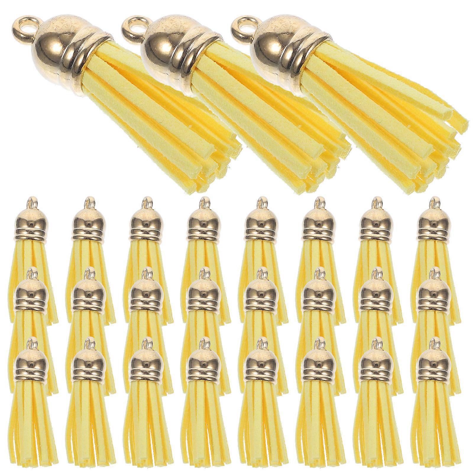 Yellow Tassels for Handbags with 100Pcs DIY Craft Supplies