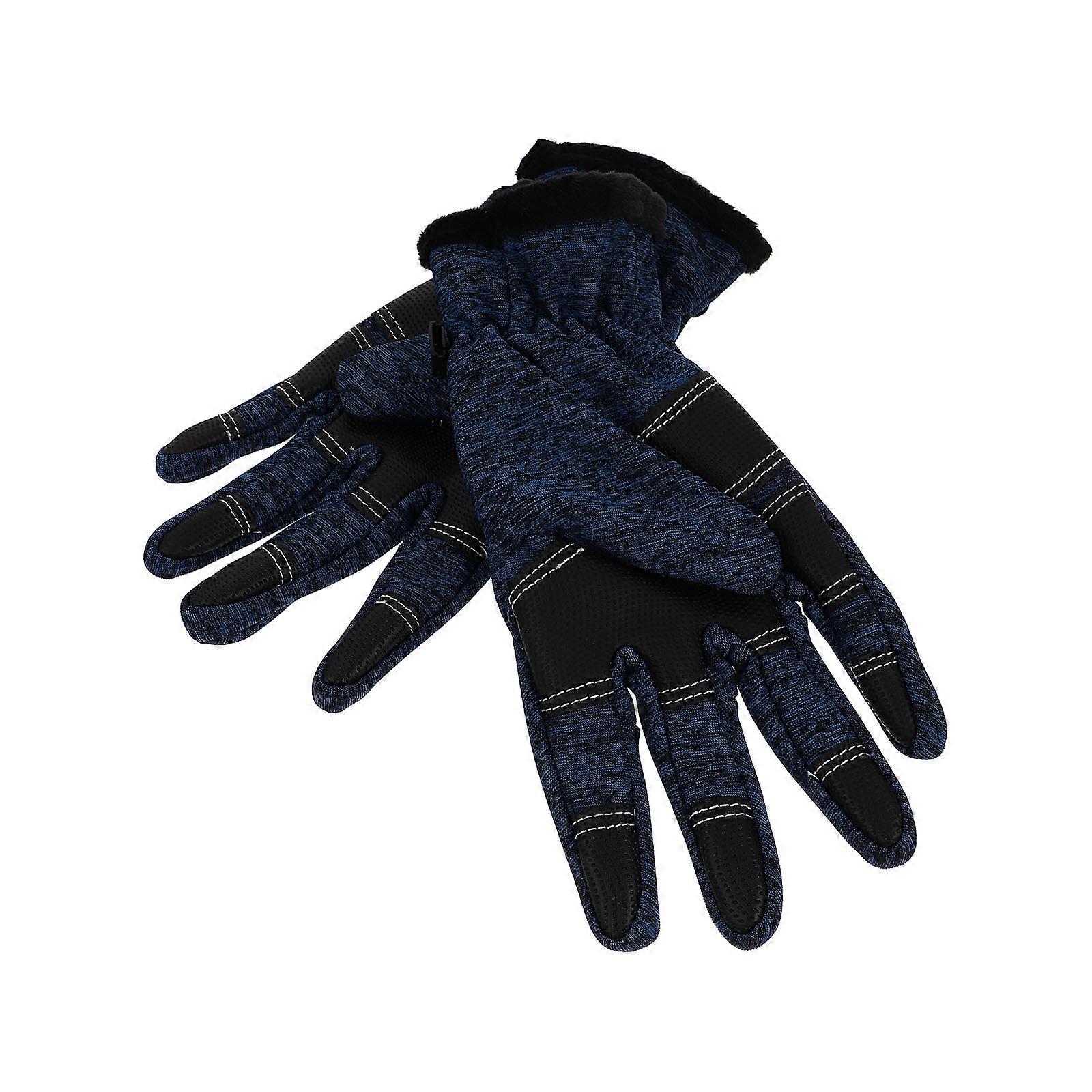 Winter Gloves Warm Hand Gloves for Outdoor Use 1Pair Dark Blue