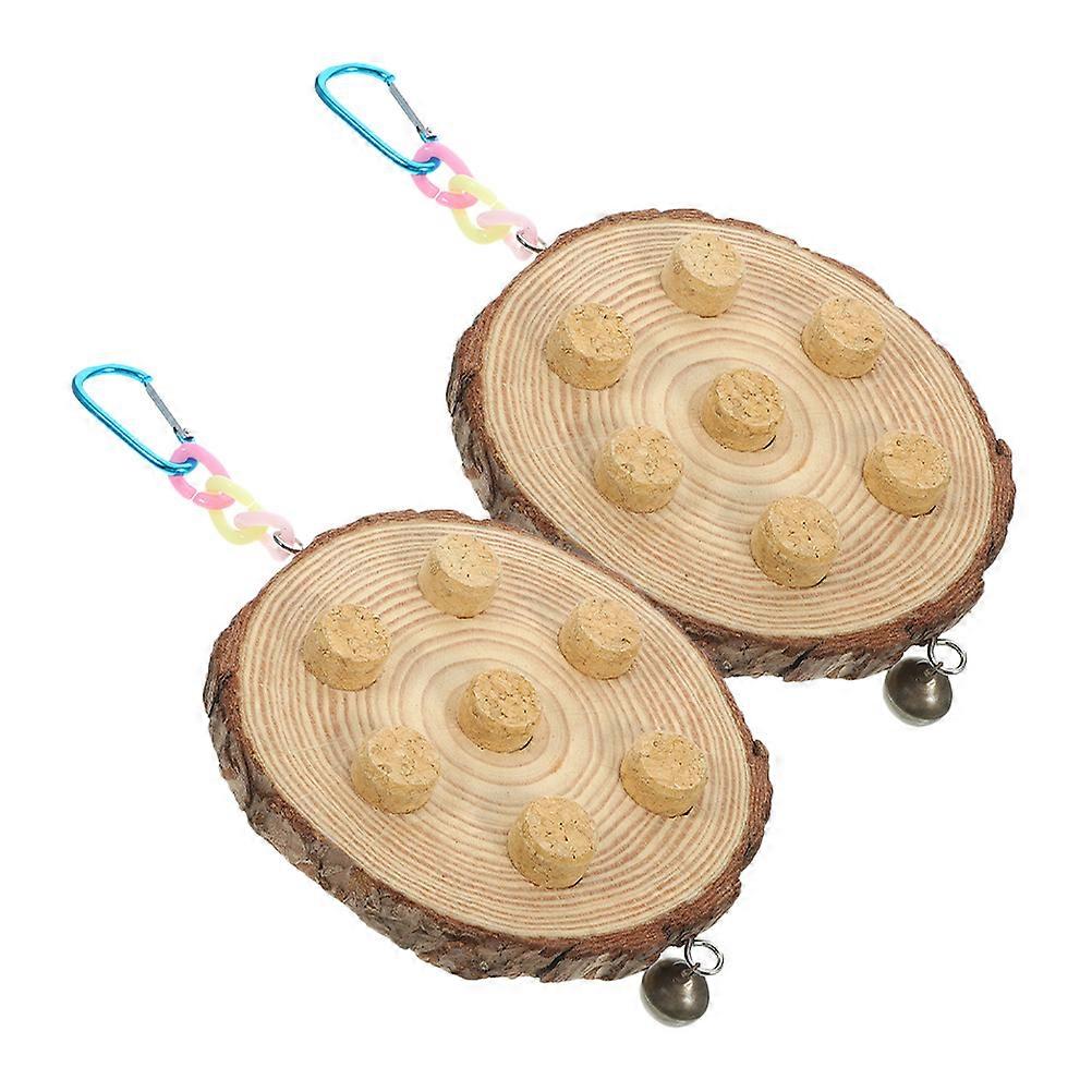 Hanging Parrot Toy Bird Chew Toy Wooden Plaything 6Pcs Set