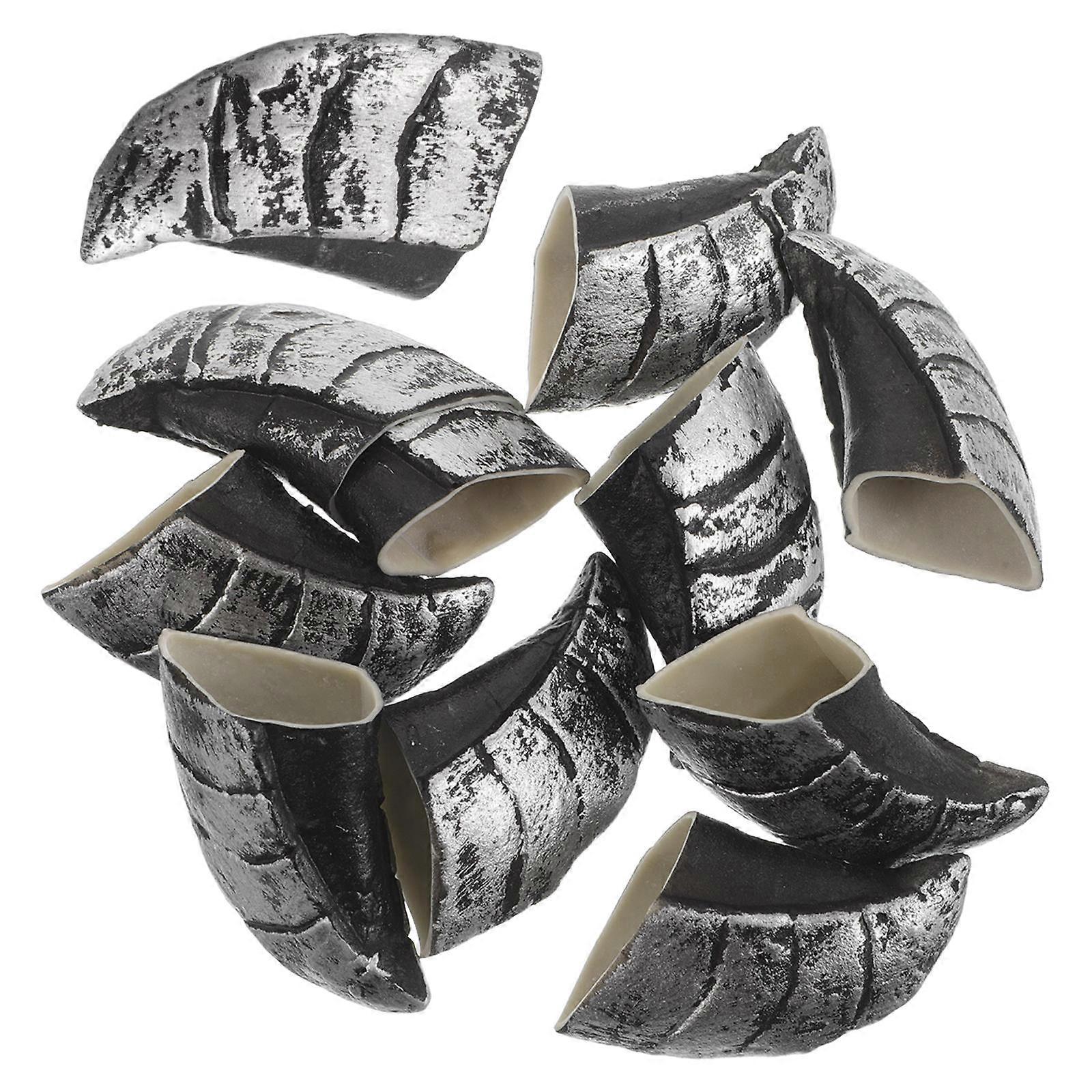 Latex Wolf Paw Nails Halloween Claws for Stage Performance 30Pcs Silver