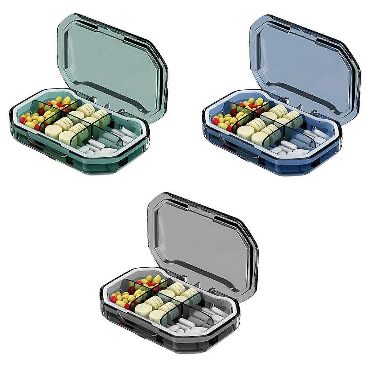 6 Grid Portable Medicine Box Large Capacity Sealed Transparent