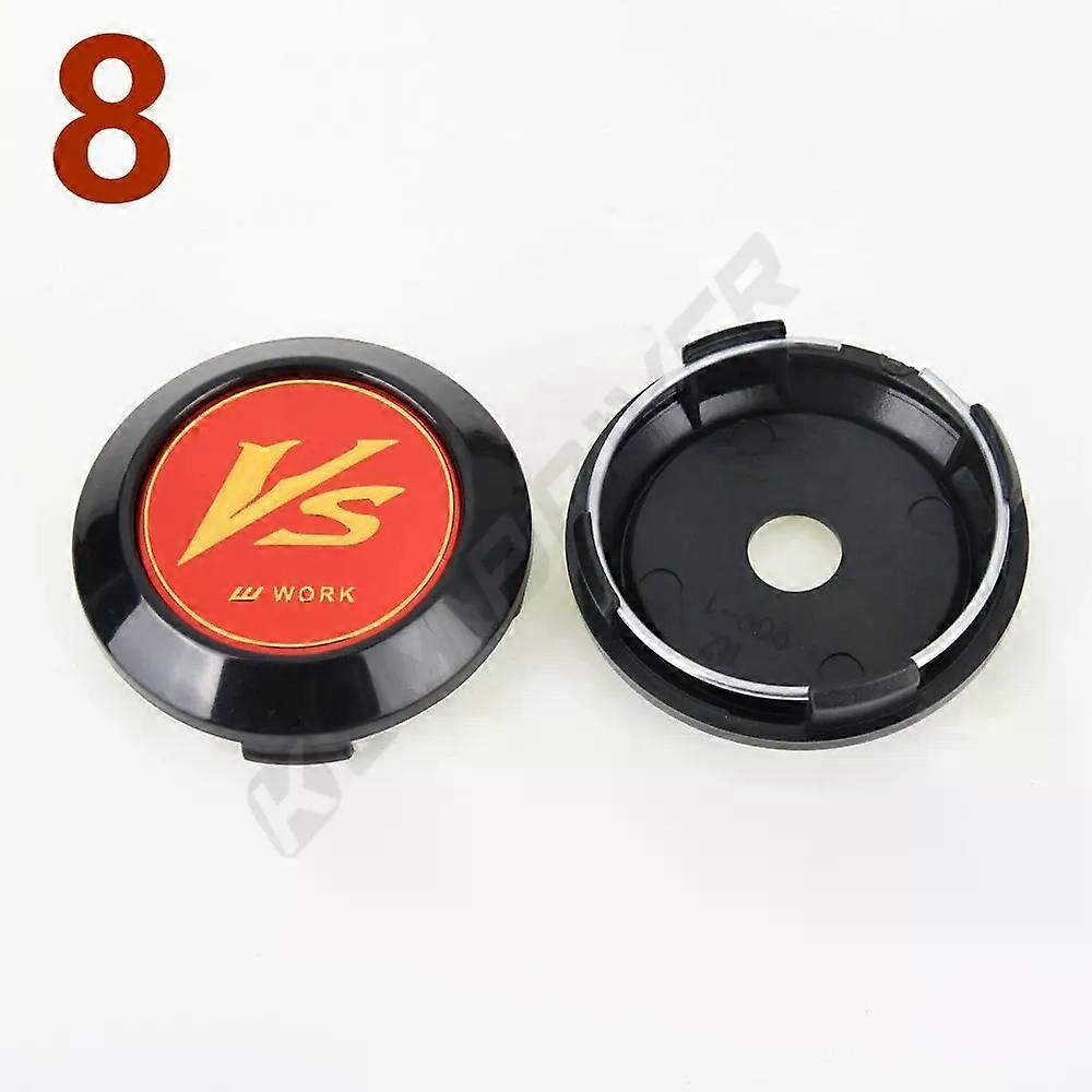 4PCS OD 64MM / ID 60MM Sport Rim Center Wheel Cap WORK EMOTION MEISTER VS Αυτοκόλλητο έμβλημα Κάλυμμα τροχού Καπάκι πλήμνης Ασημί & Μαύρο