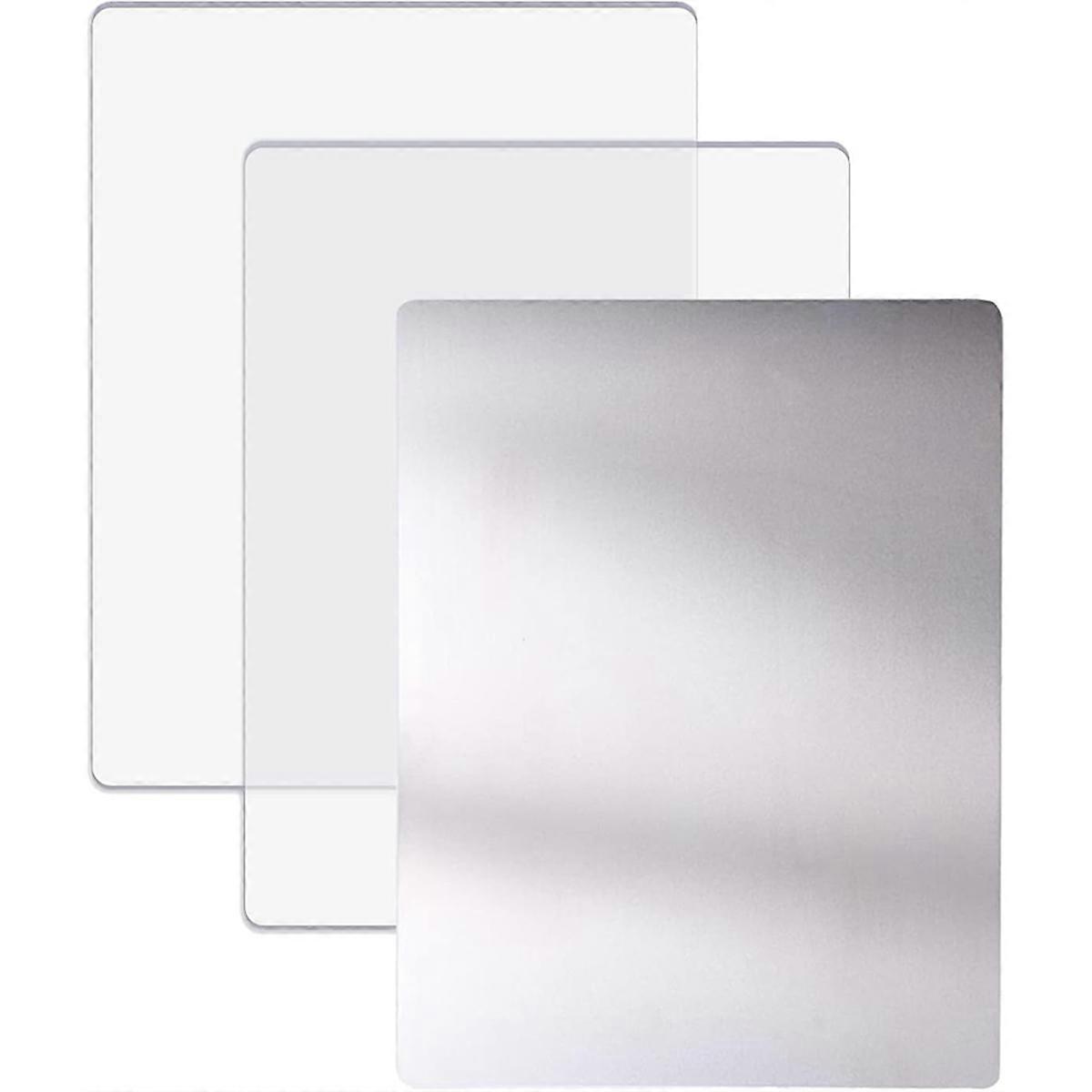 3pcs/Set,for Die Cutting Machine,Clear PC Cutting Plates and Adapter Mat Compatible Etched -Thin Metal Dies