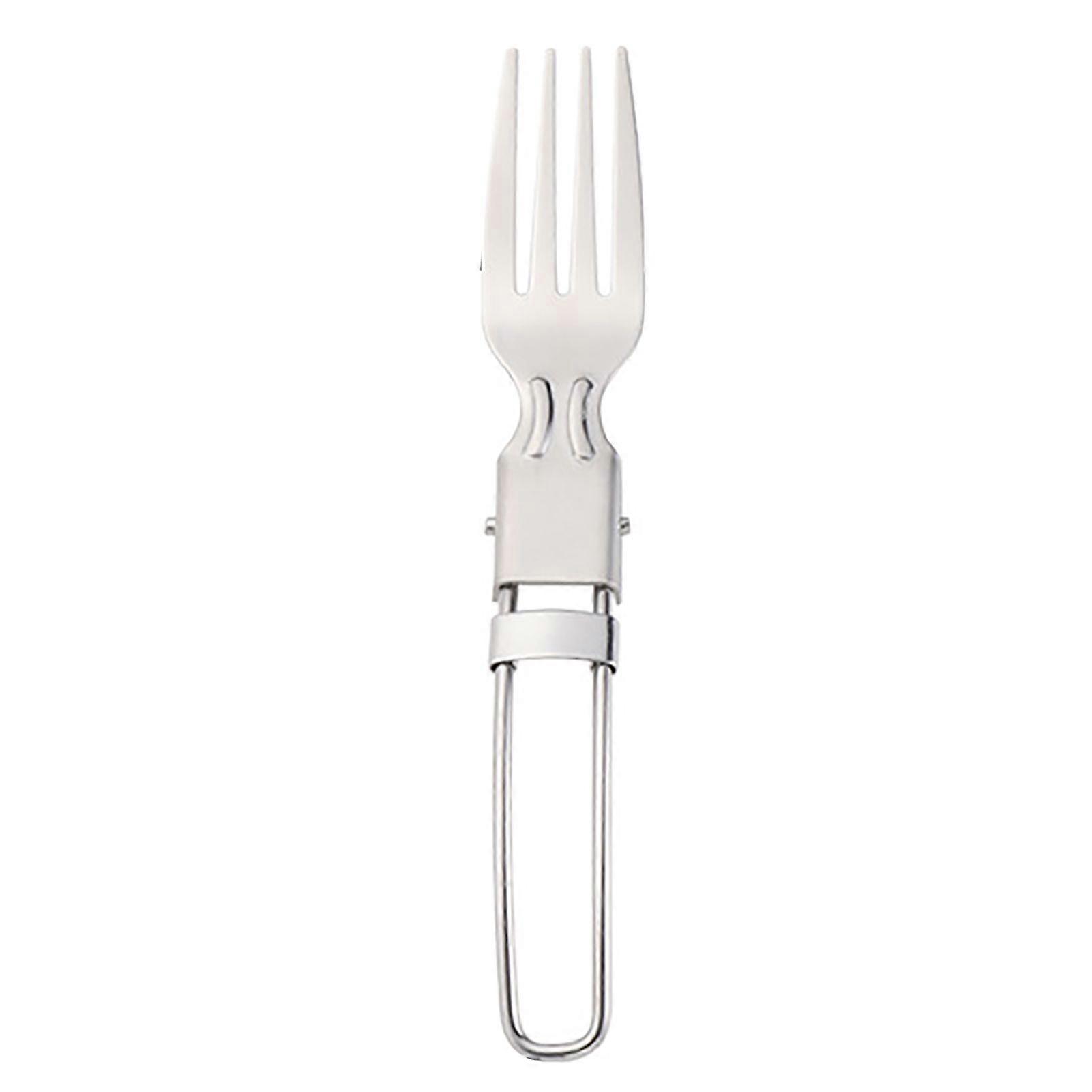 Utensil 304 Stainless Steel Portable Lightweight Folding Flatware for Camping Picnic Fork