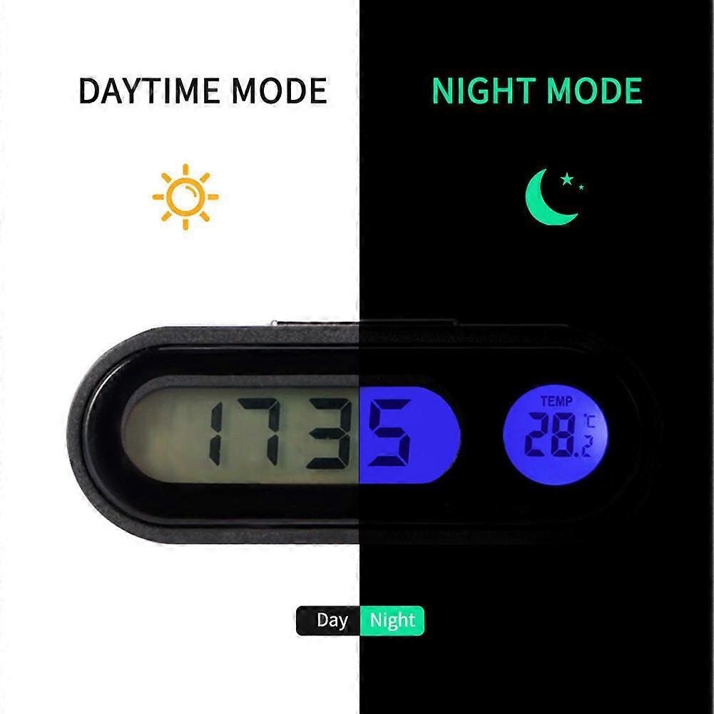 2 in 1 Car Digital Thermometer Clock Car Digital Temperature Dashboard Clock LCD Backlight Car Accessories