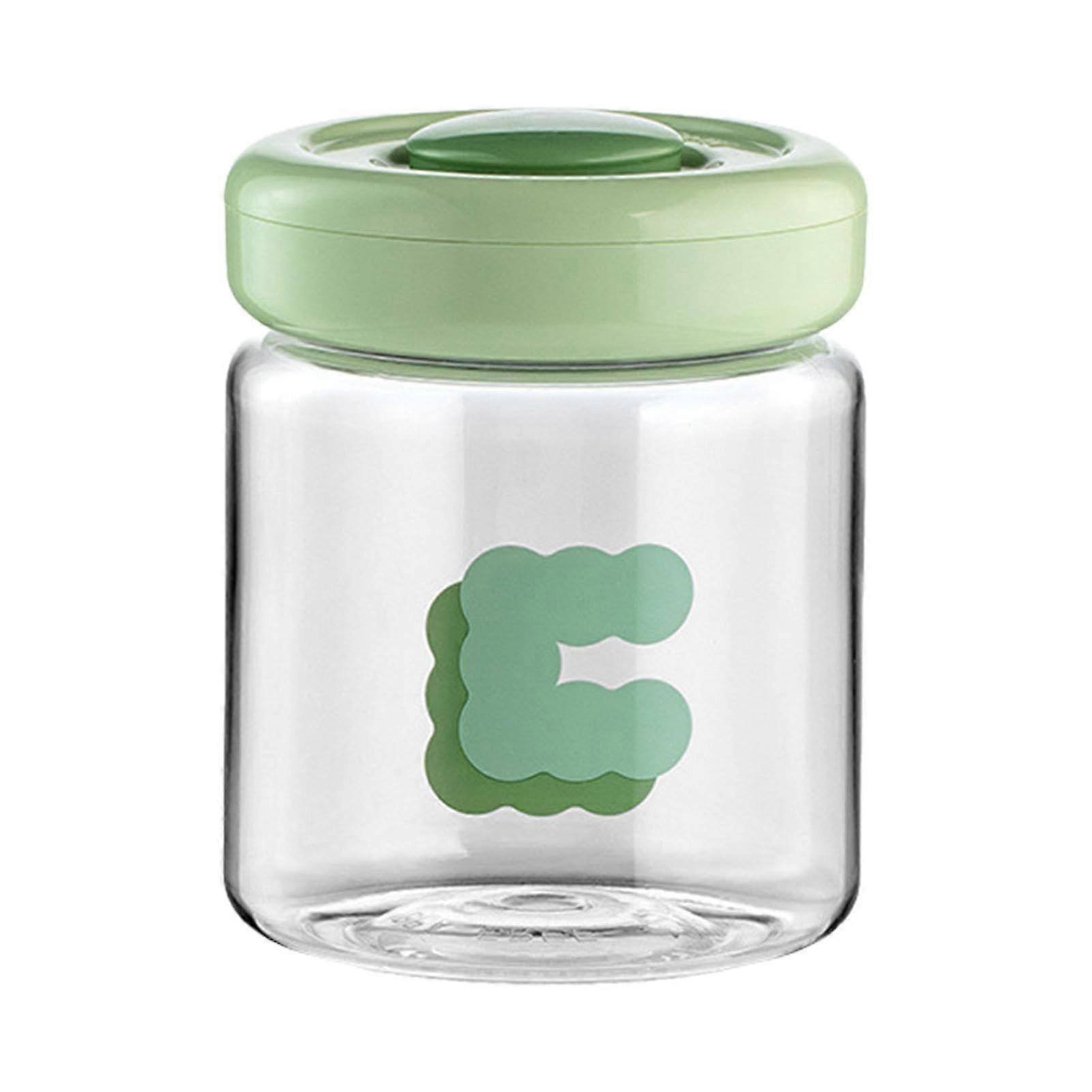 Cereal Storage Container Vacuum Sealed Airtight Food Storage Can Transparent for Coffee Flour Sugar Green A