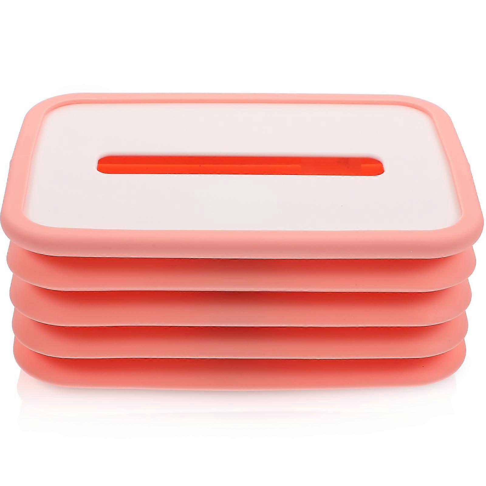 Pink Silicone Napkin Holder Multi-Use Tissue Box for Home 2Pcs