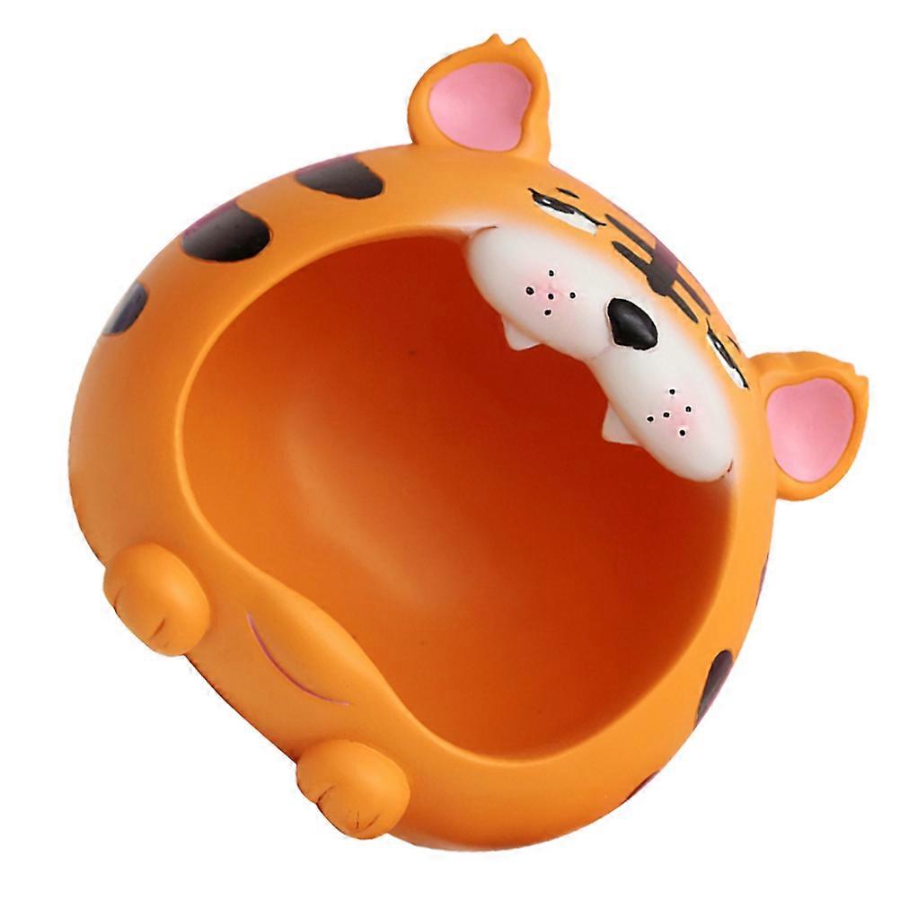 Resin Tigers Shape Storage Box for Decor with 1Pcs Light Yellow Color