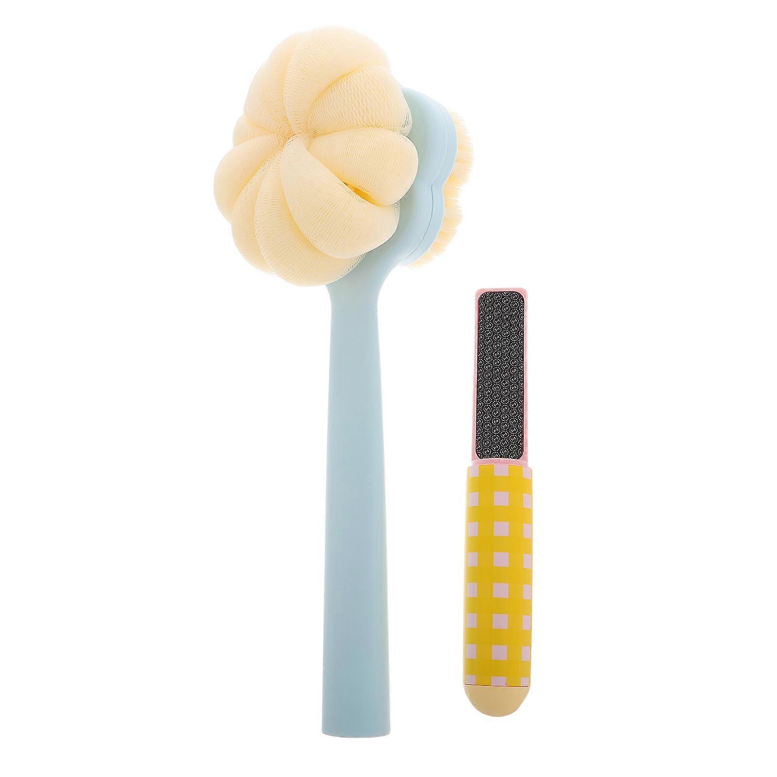 Back Scrubber Shower Brush for Bathing with 5Pcs Double Sided Long Handle