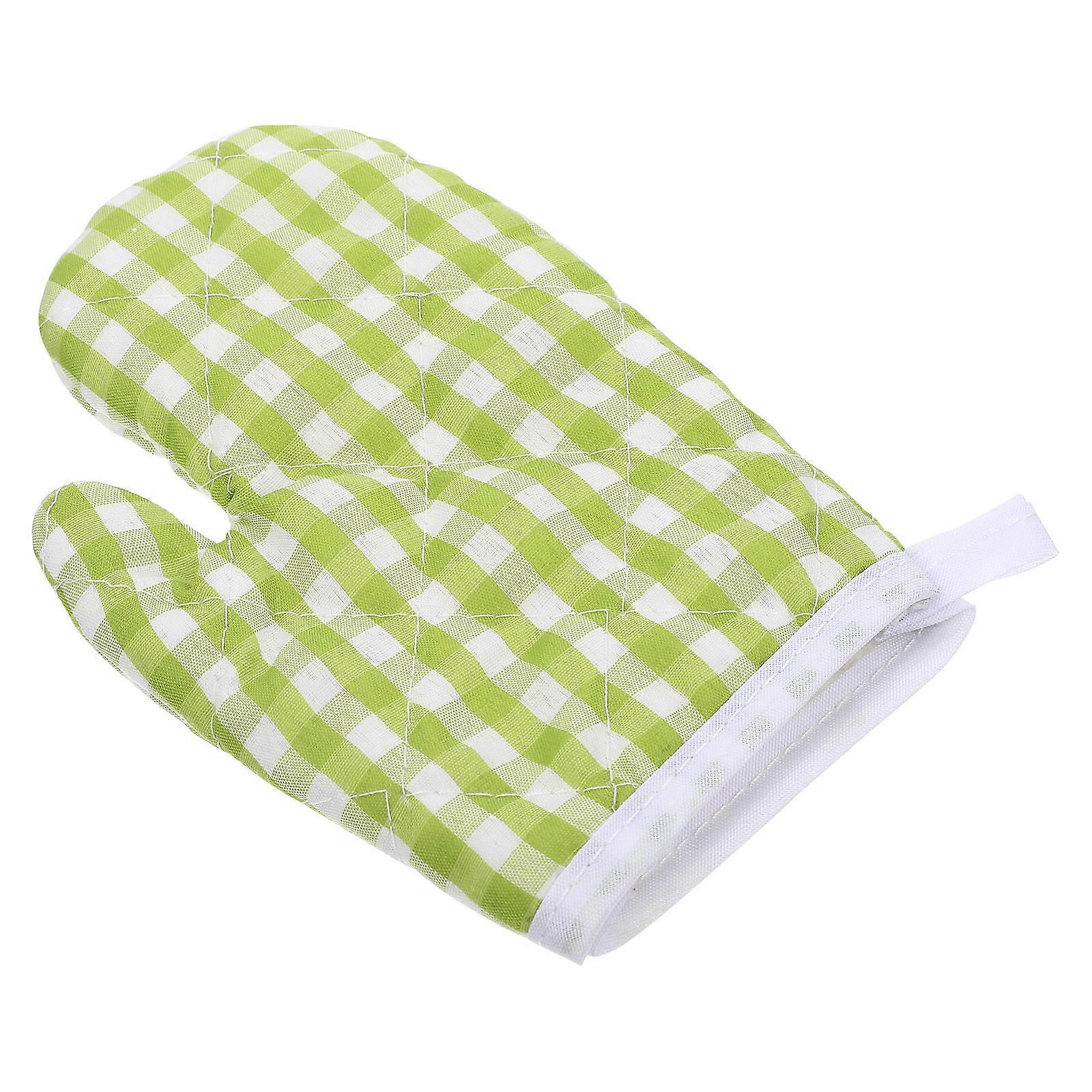Kid-Friendly Design Heat-resistant Oven Mitt Set For Cooking Baking With Square Grid Pattern 1Pcs