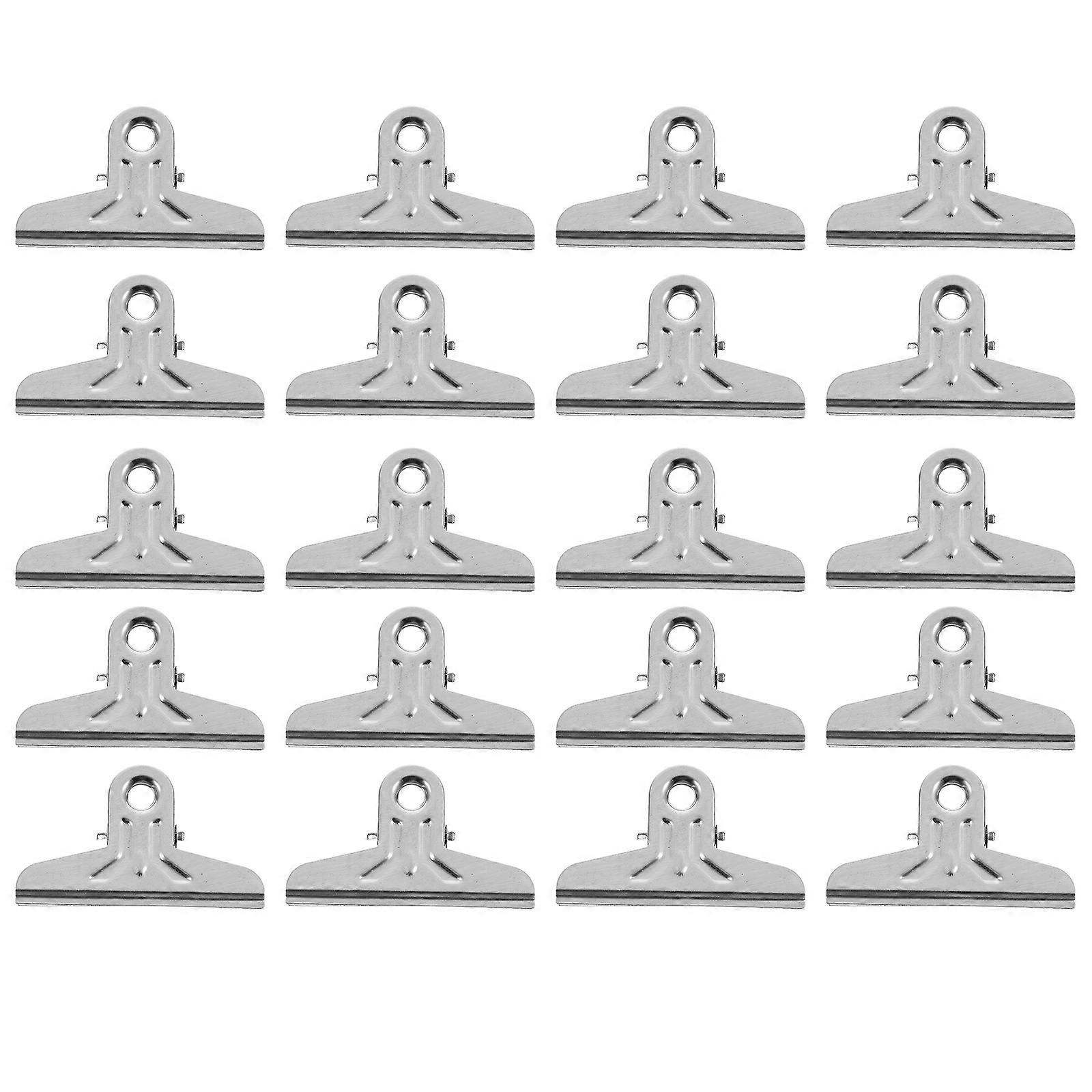 Office Clamps Document Photo Clamps Home Organization School Supplies Silver Rectangular Practical Design 20Pcs
