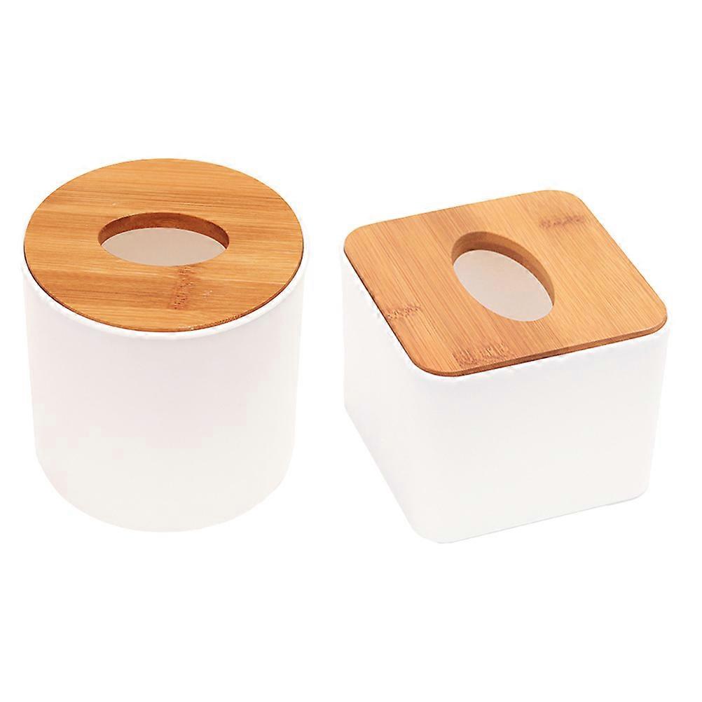 Removable Bamboo Cover Tissue Holder for Storage 6Pcs Pack