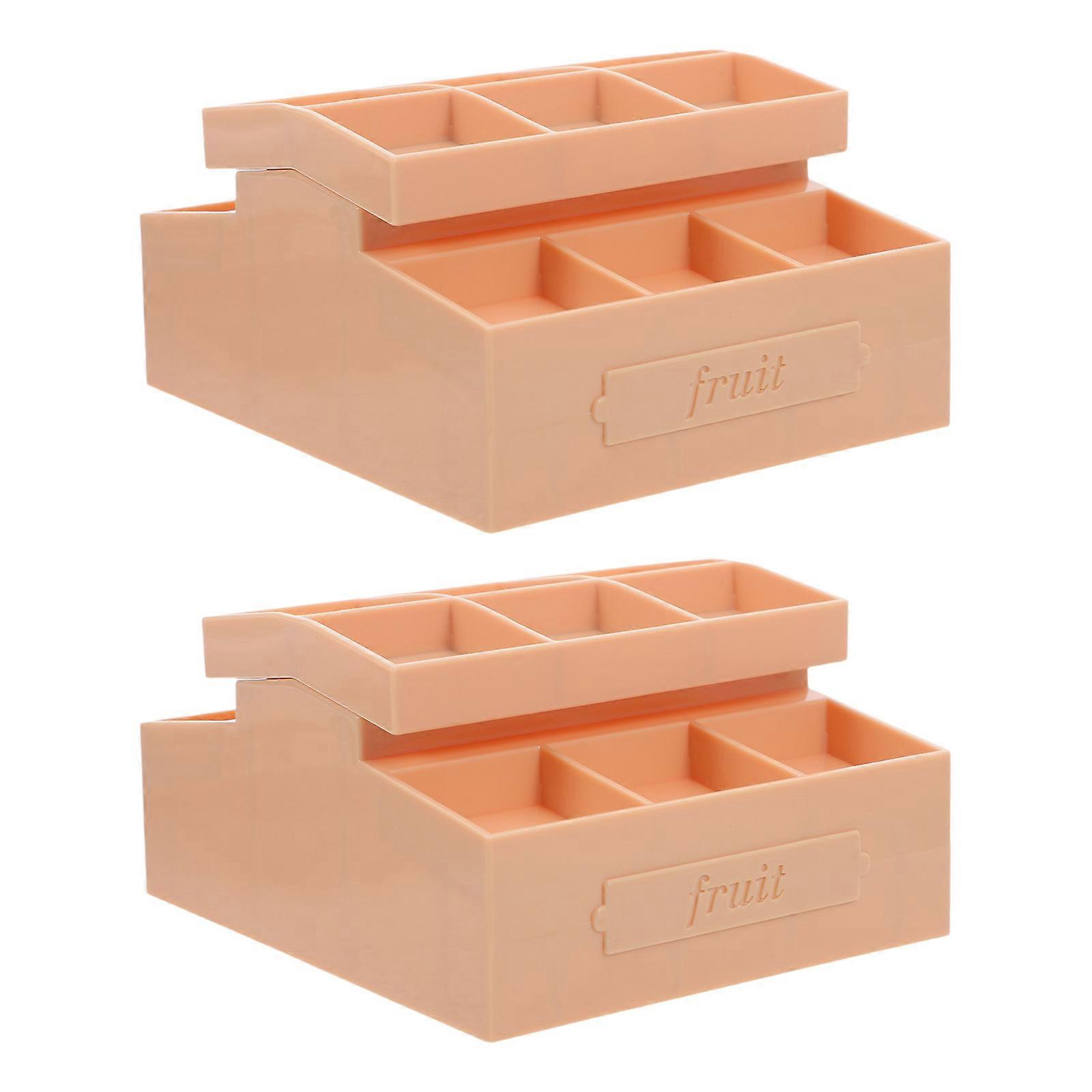 Miniature Display Fruit Shelf For Children And Collectors In Light Brown Crafted From Fade Resistant Material 4Pcs