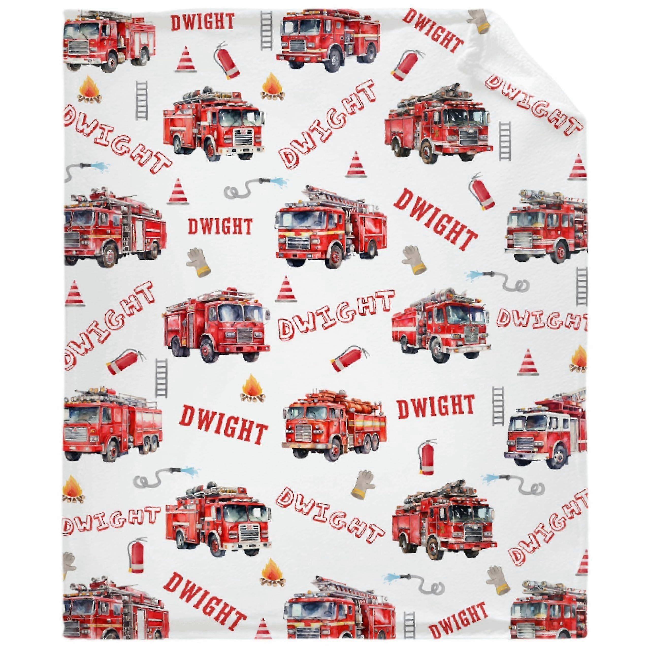 Custom Fire Truck Name Blanket – Soft Flannel Throw for Adults (60'x80') 2025