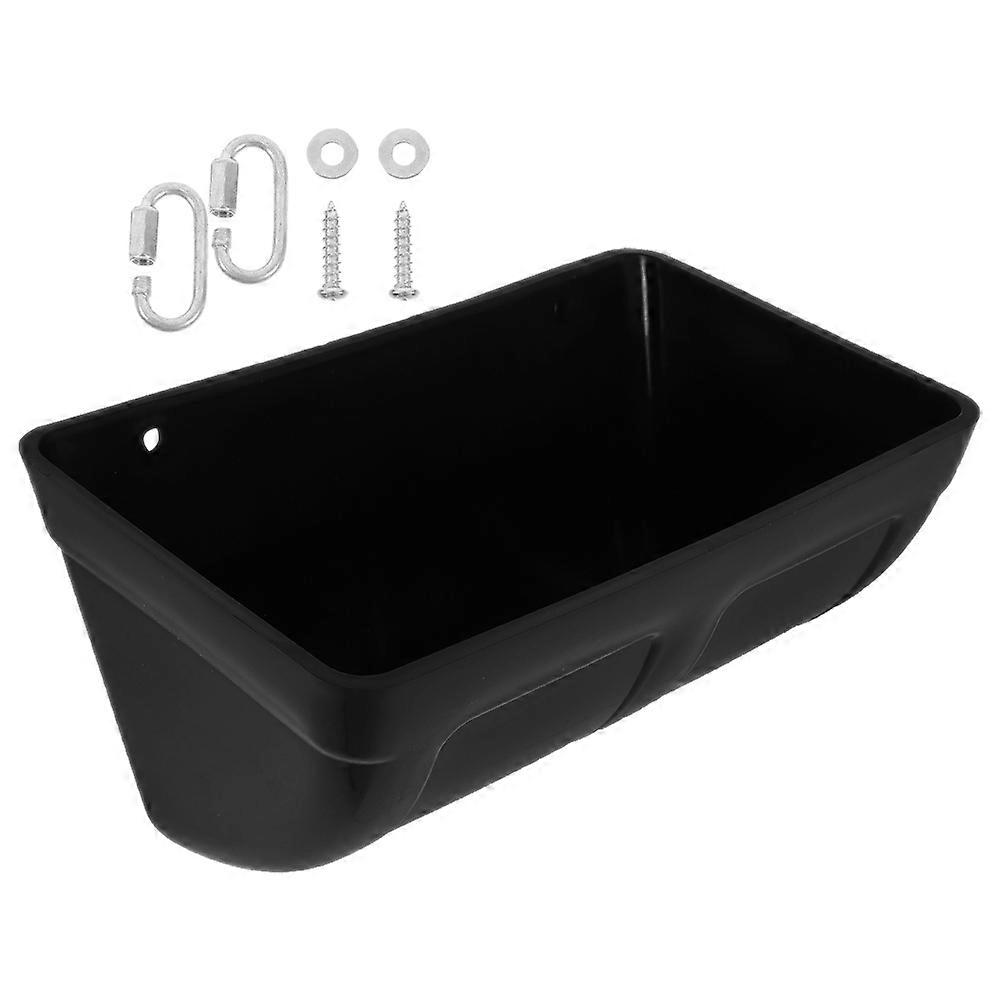 Poultry Feeding Container 2 Sets Rectangular Goose Water Trough For Farmers Geese Black Easy To Clean Durable