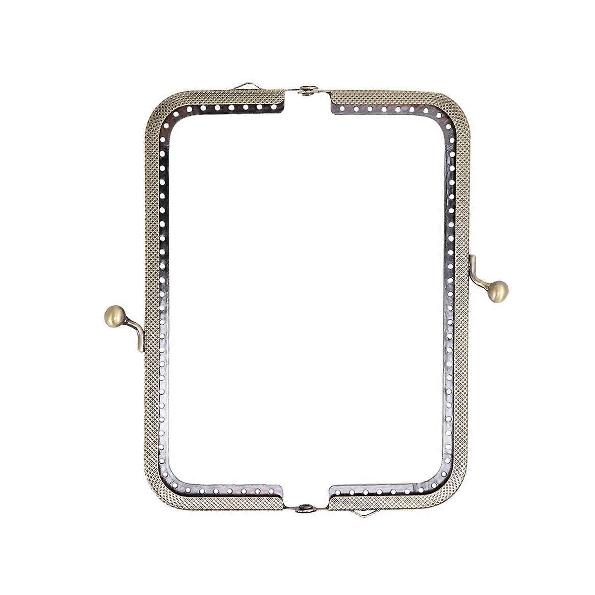 Purse Frame Embossed Flower Iron Clasp Lock for Bag Making 2Pcs Set