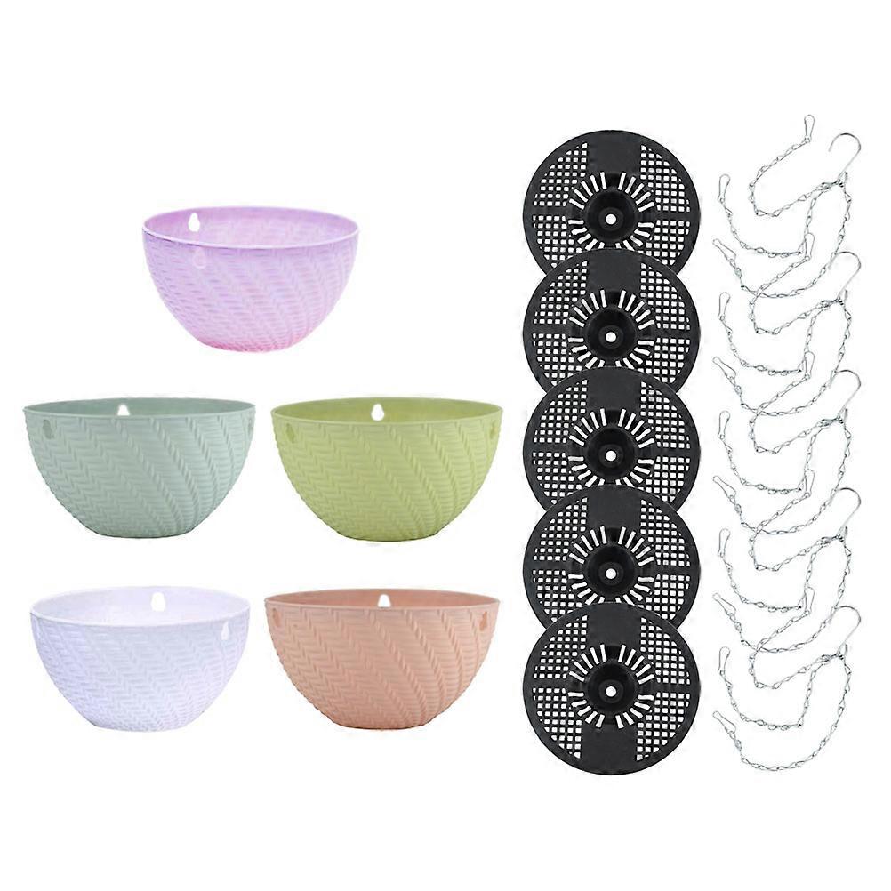 Plastic Hanging Flowerpot for Chlorophytum Plants 10Pcs Set