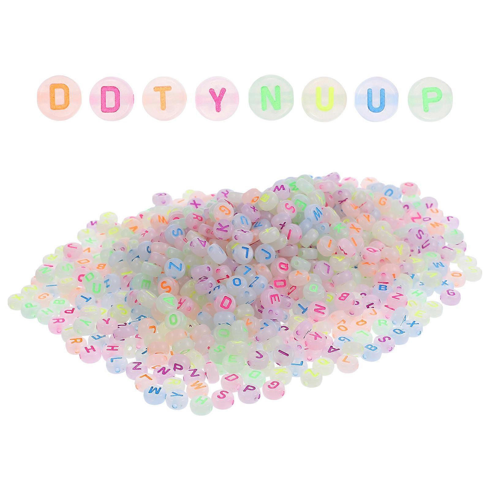 Multi-Function Letter Beads Diy Jewelry Making Assorted Color Round 0.80X0.80X0.30cm Plastic 1000Pcs