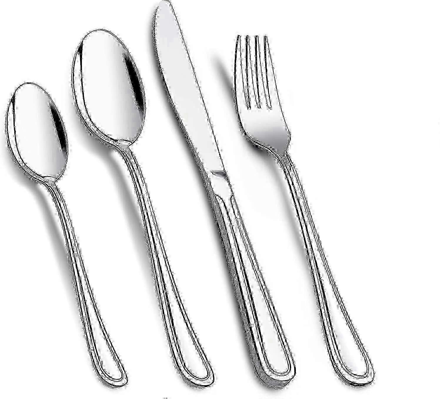 Cutlery Set Stainless Flatware Set Tableware Silverware Set with Knife Spoon Fork Mirror Polish & Dishwasher Safe YVL