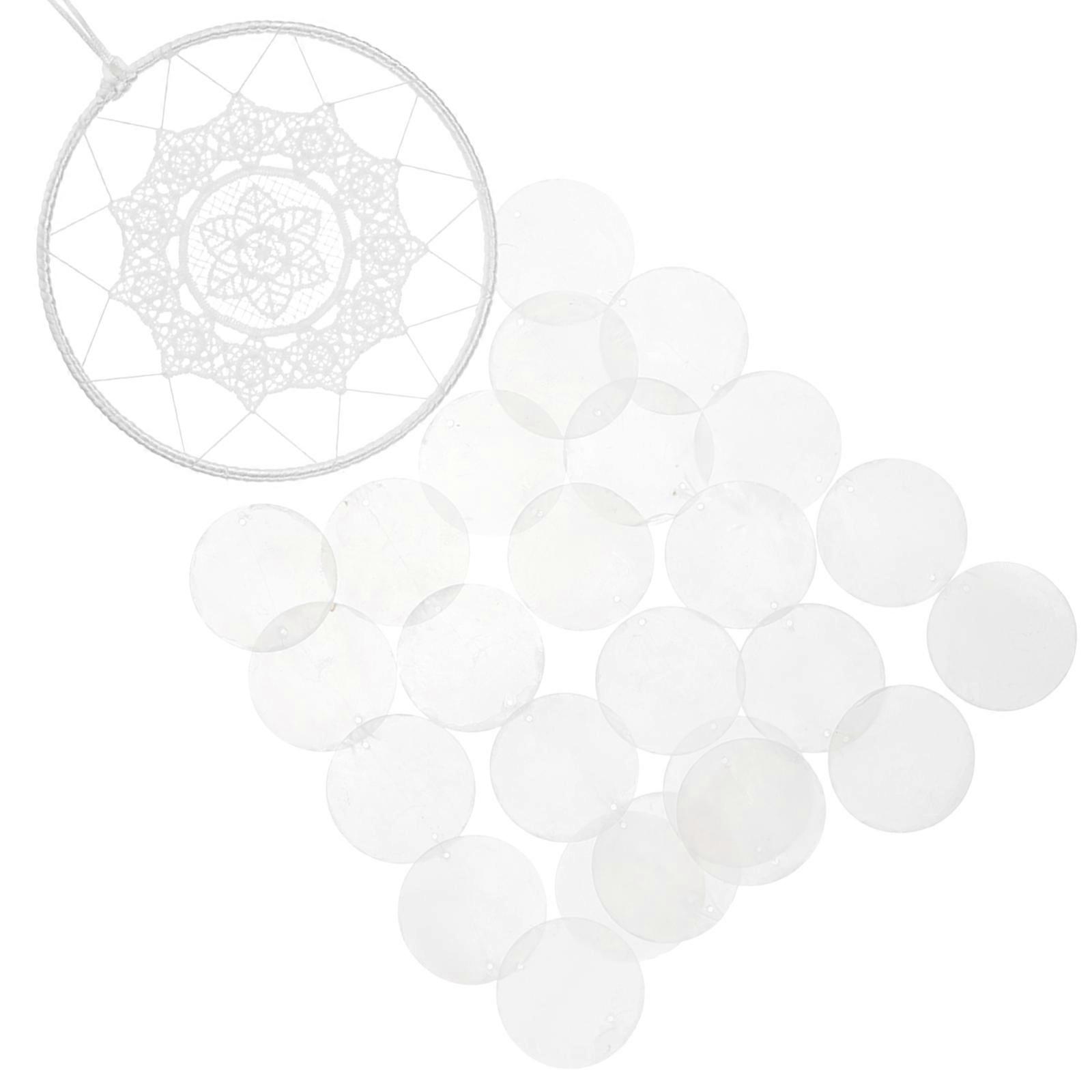Shell Dream Catcher Wall Hanging Pendant for Cup Decor 4Pcs White