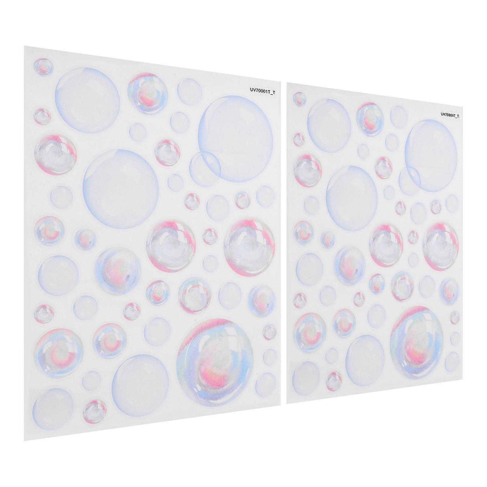 Bubbles Printing Wall Decal Study Room Assorted Color PVC 2 Sheets